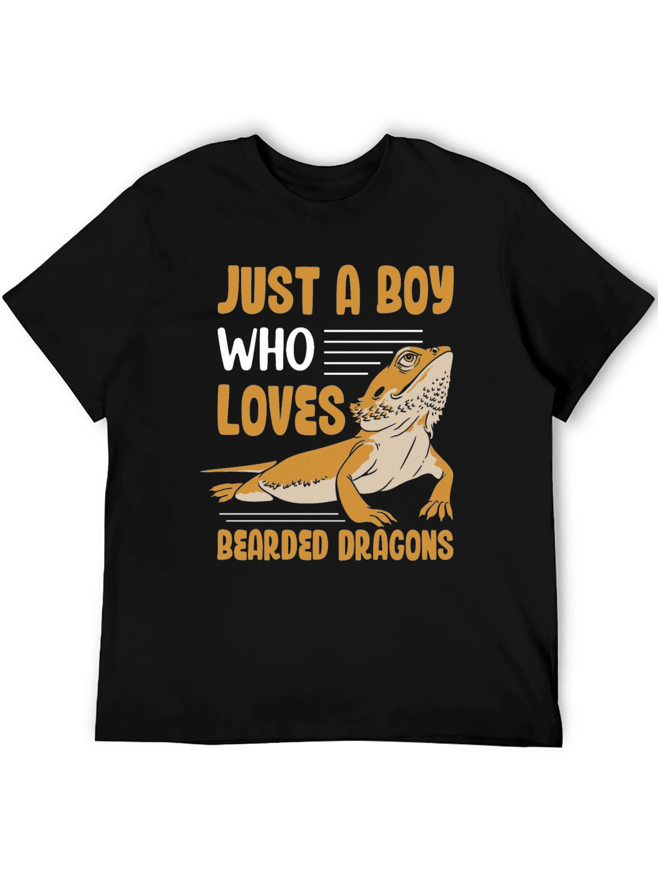 Black Boy Who Loves Bearded Dragons T-Shirt view 5