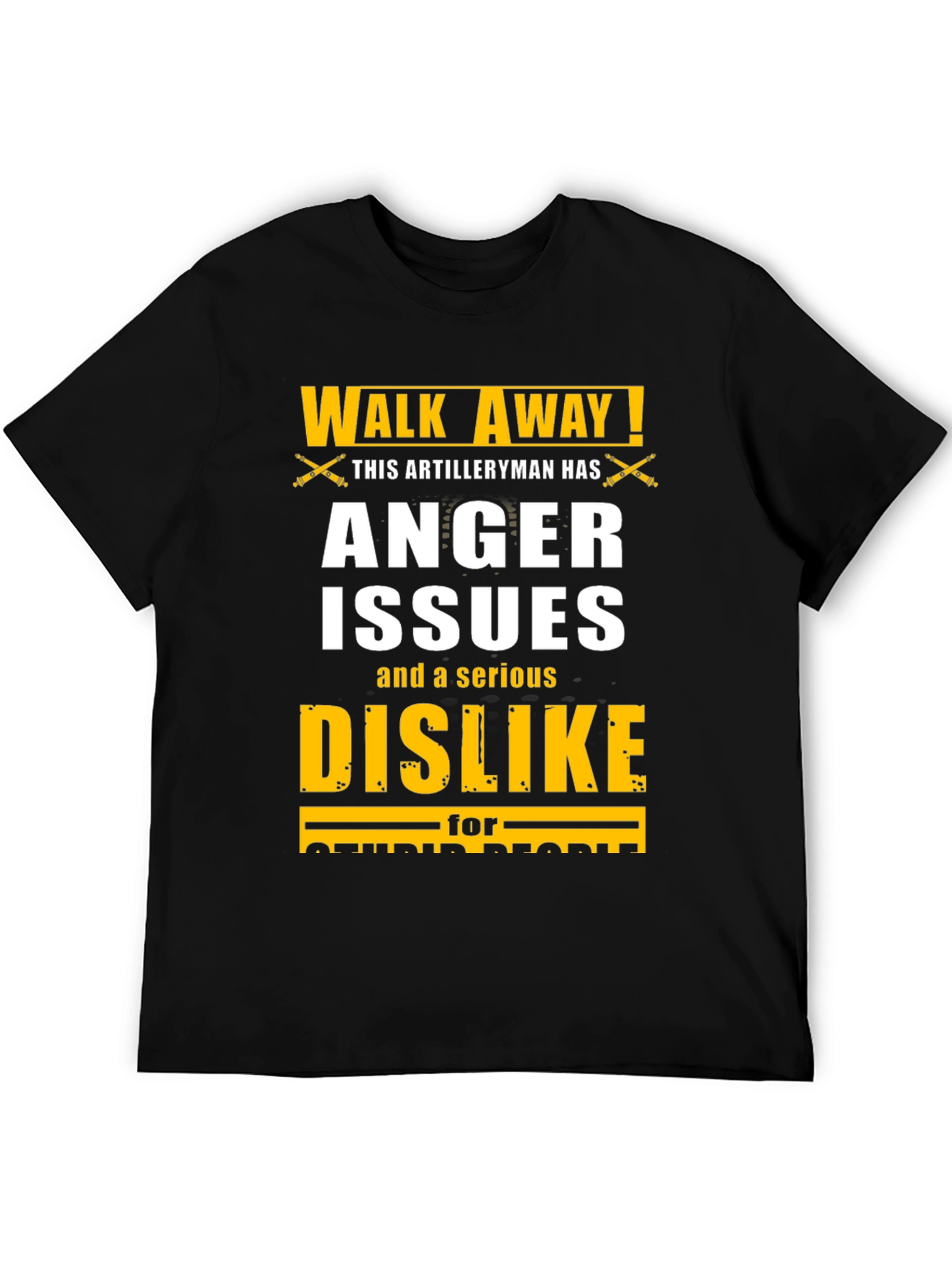 Black Walk Away Artilleryman Anger Issues T-Shirt view 5