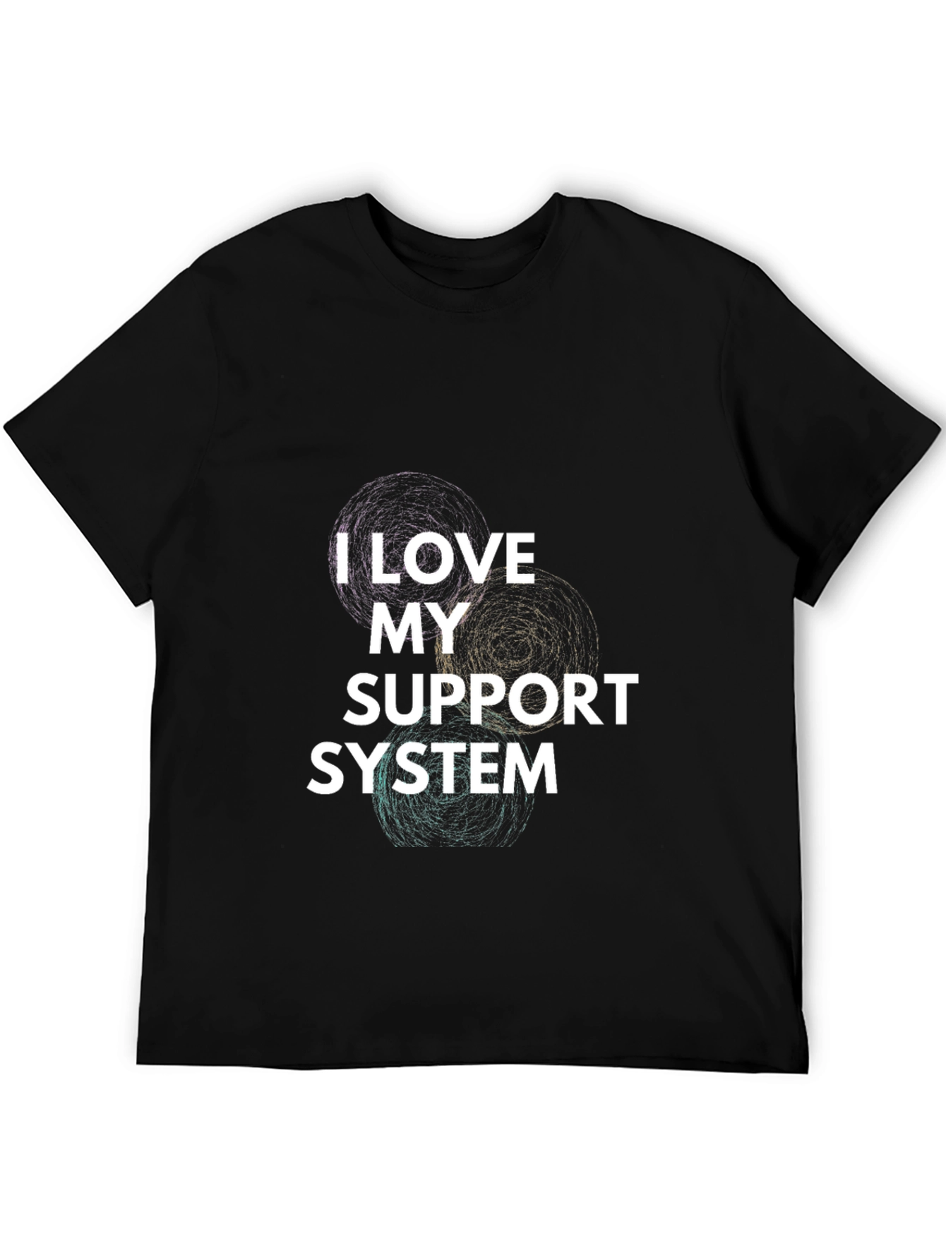 Black I Love My Support System Graphic Tee view 5