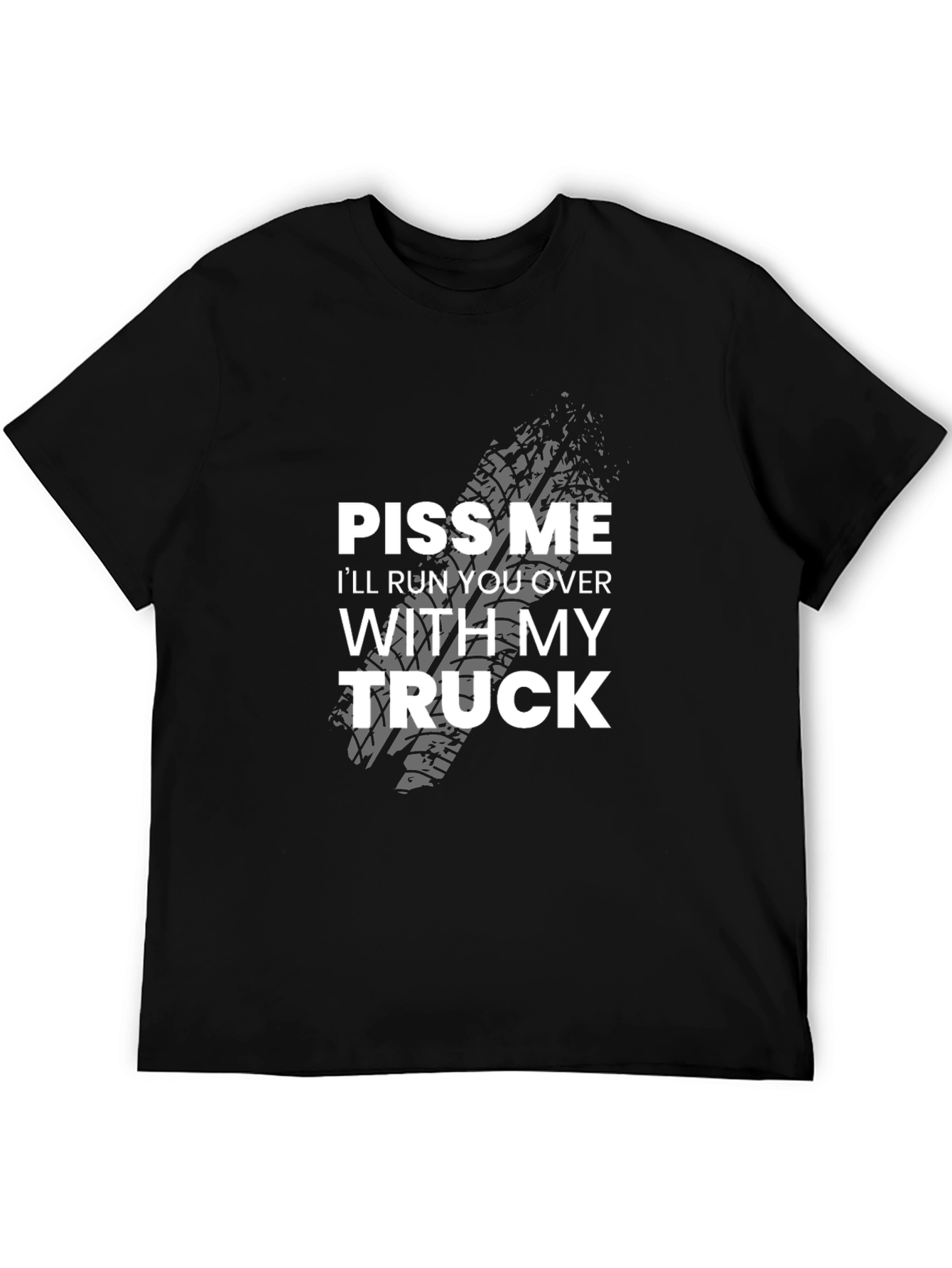 Black Piss Me Off Truck Graphic Tee - Bold Statement T-Shirt view 5
