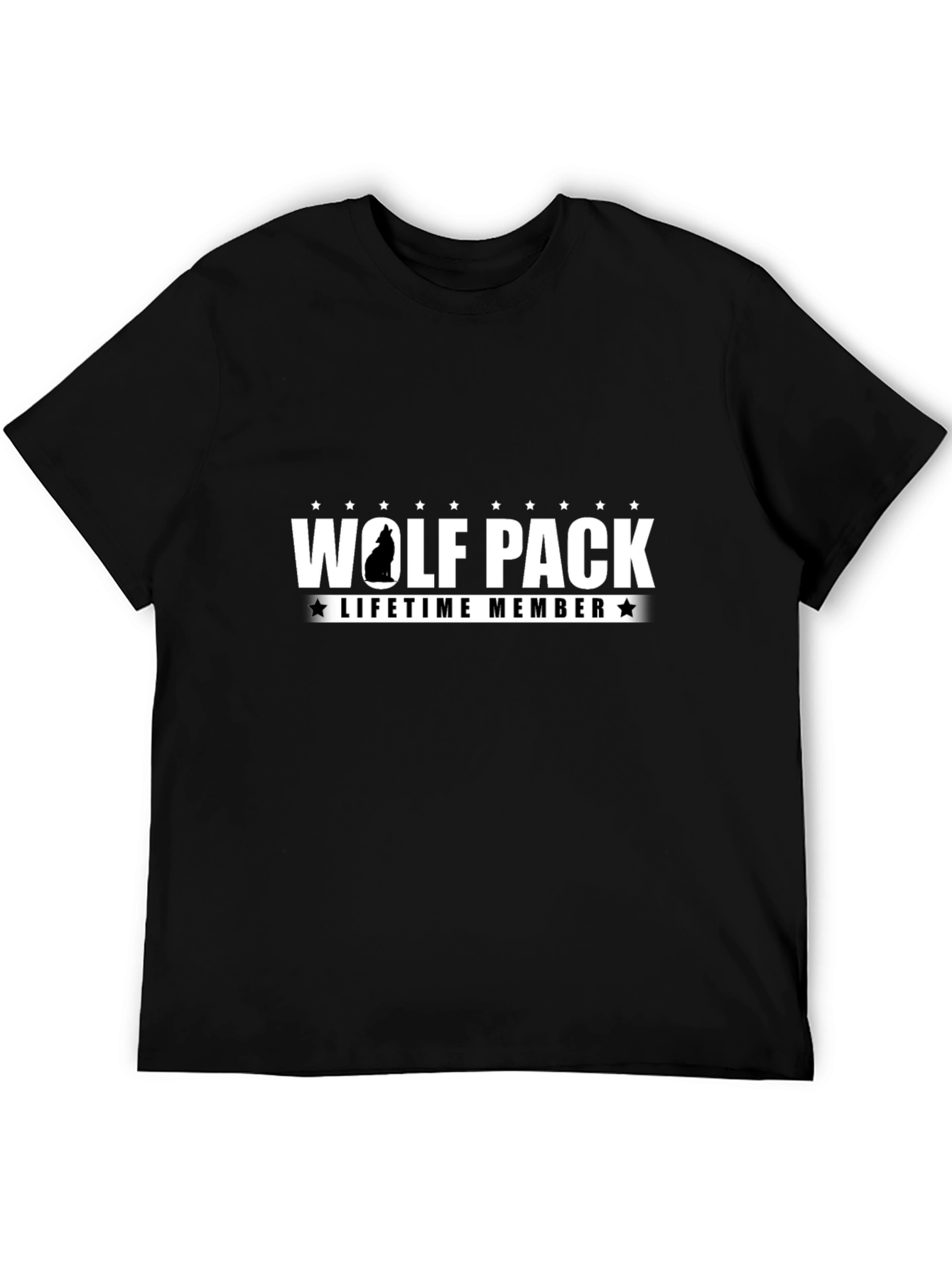 Black Wolf Pack Lifetime Member Graphic T-Shirt view 5