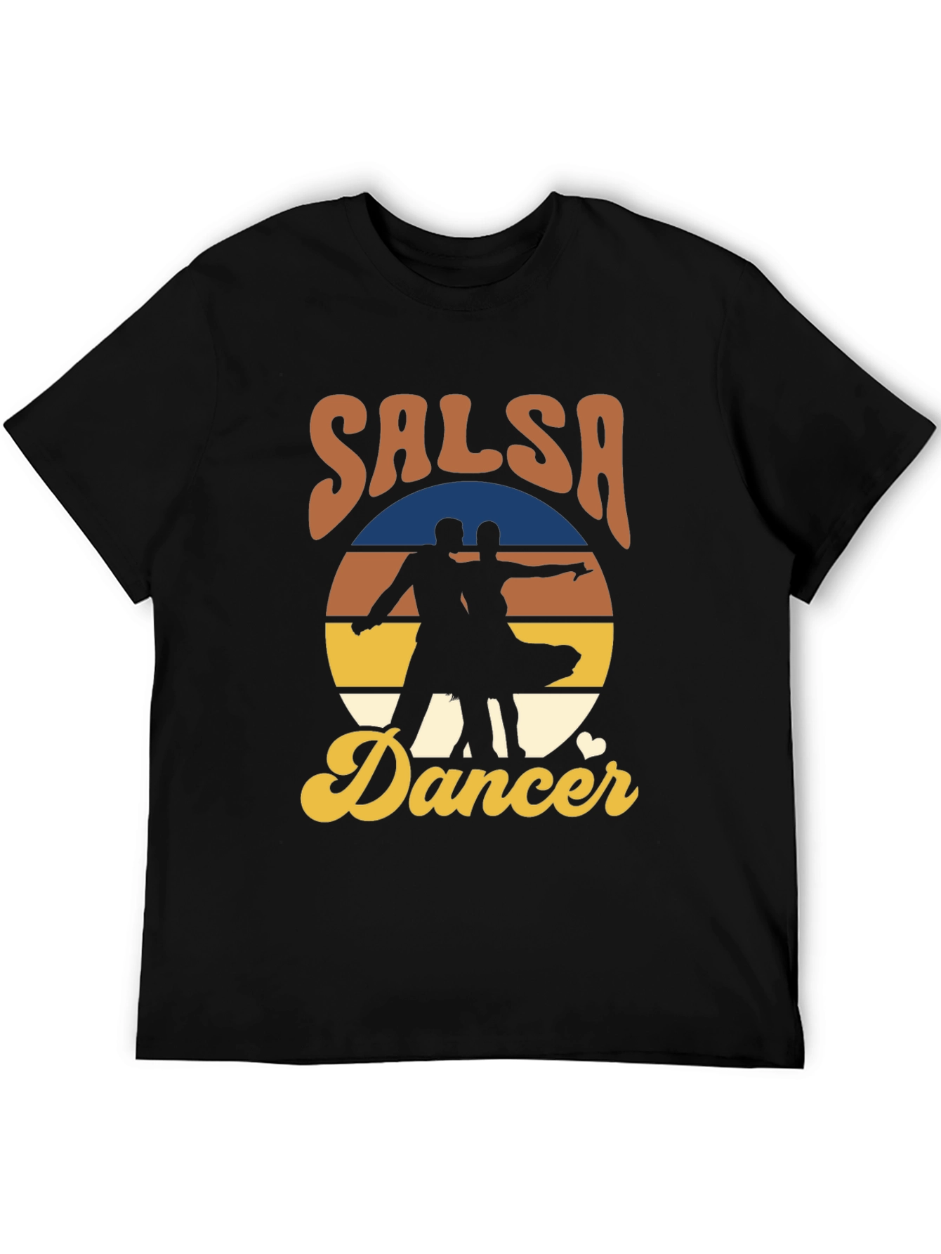 Black Salsa Dancer Retro T-Shirt - Dance the Night Away! view 5