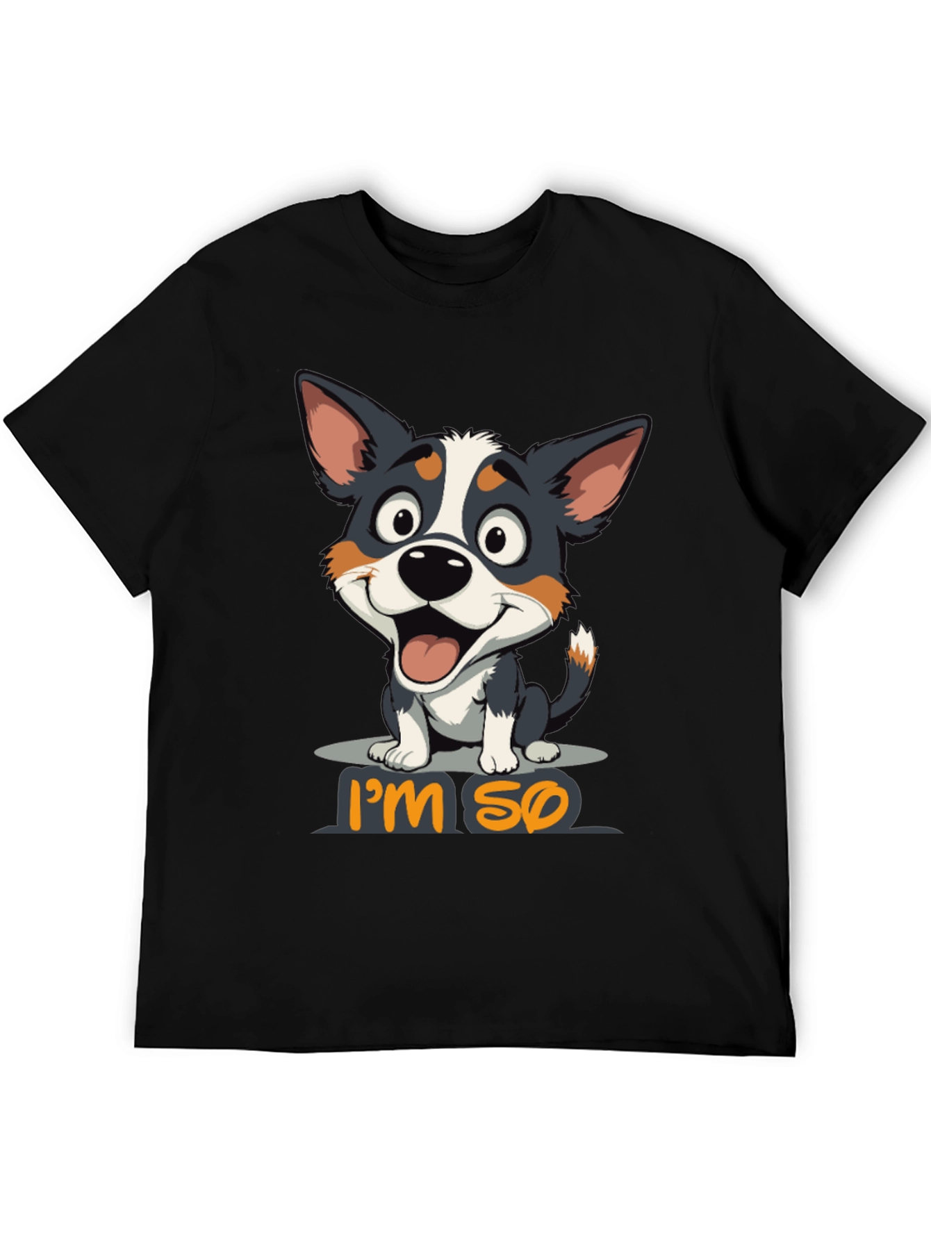 Black I'm So Happy Dog Graphic T-Shirt view 5