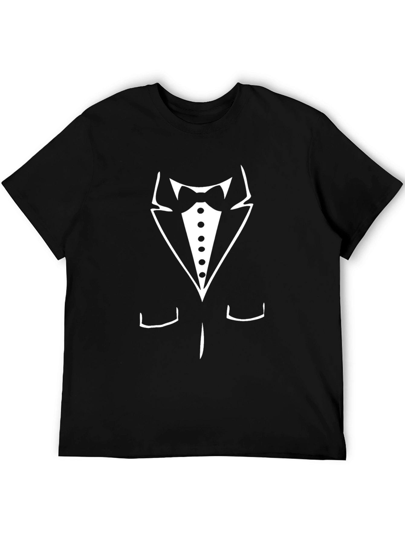 Black Tuxedo T-Shirt - Novelty Bowtie Design view 5