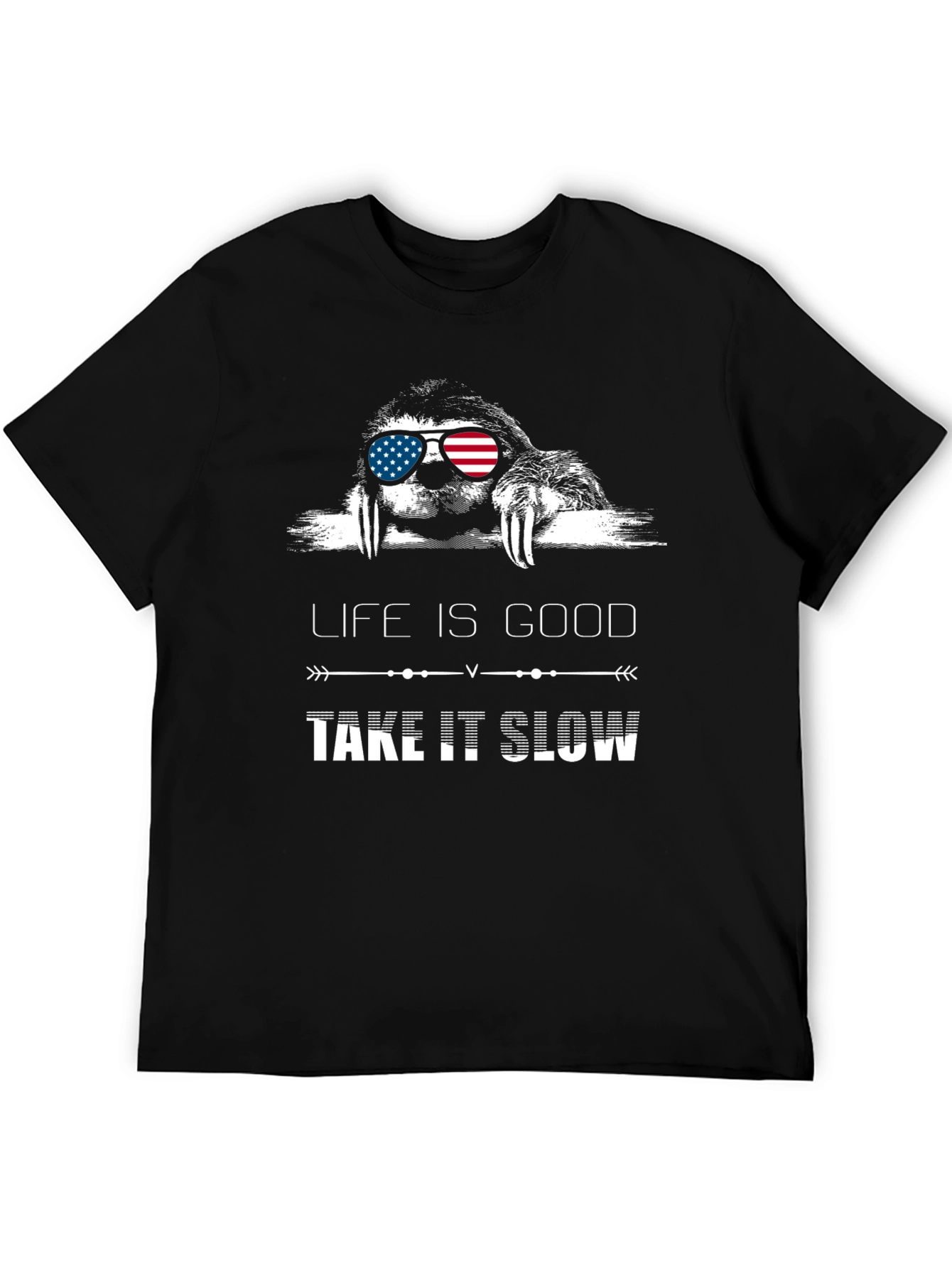 Black Life is Good Take It Slow Sloth T-Shirt view 5