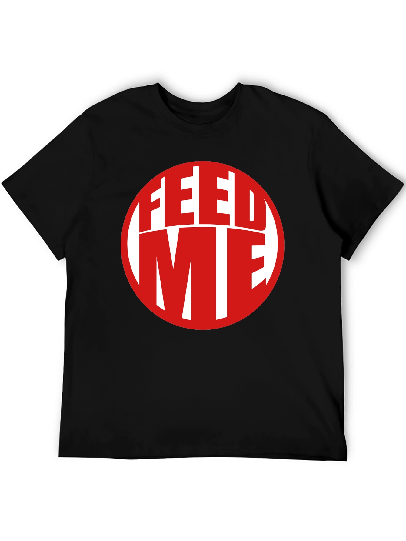 Black Feed Me Graphic Print T-Shirt view 5