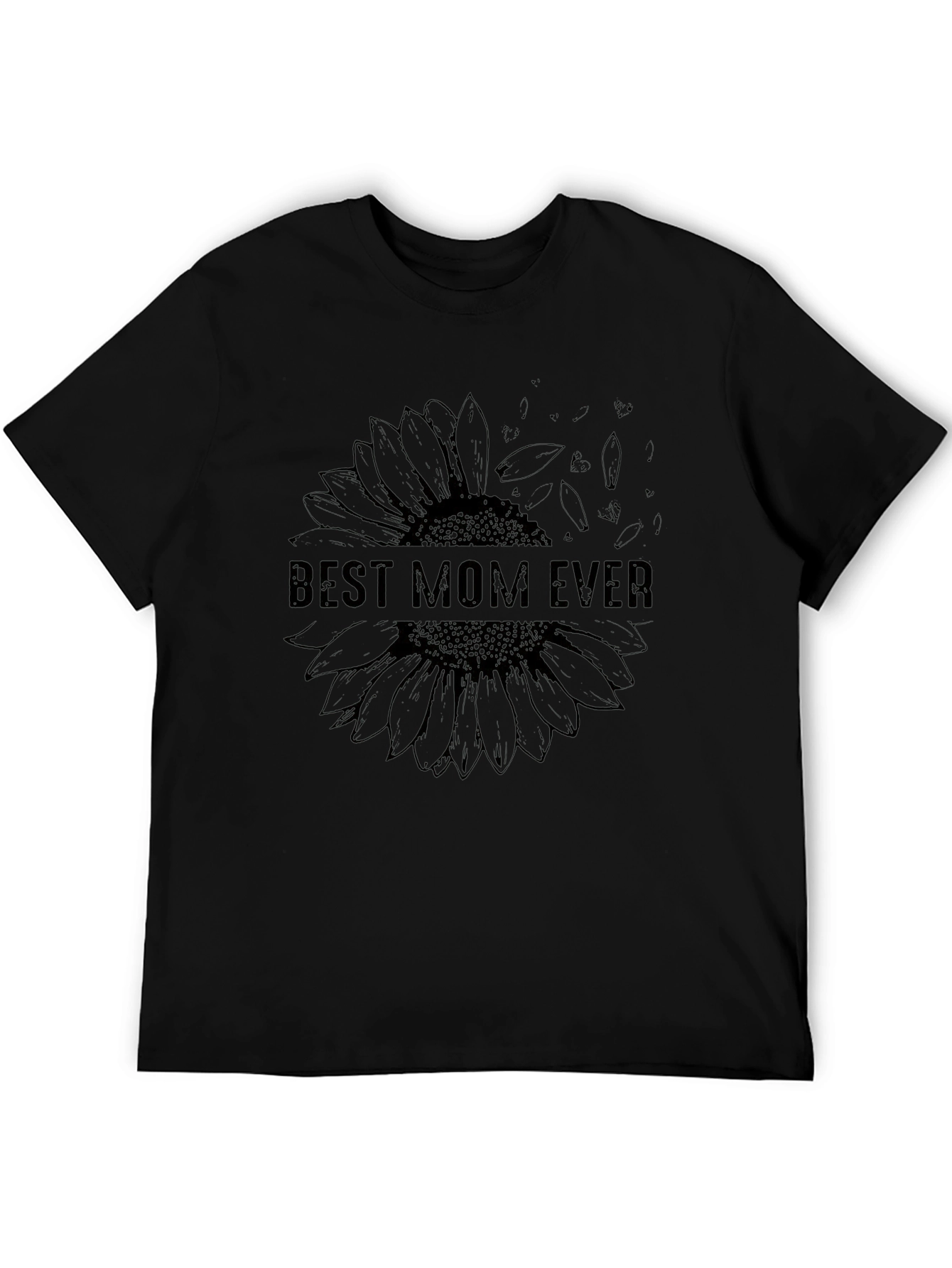 Black Best Mom Ever Sunflower Graphic T-Shirt view 5