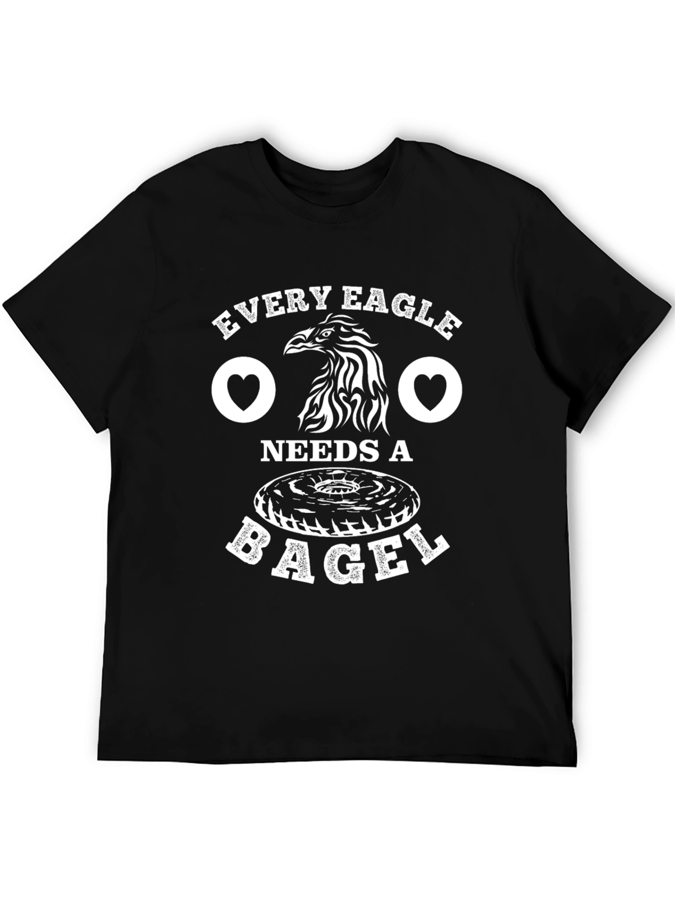 Black Every Eagle Needs A Bagel Graphic T-Shirt view 5