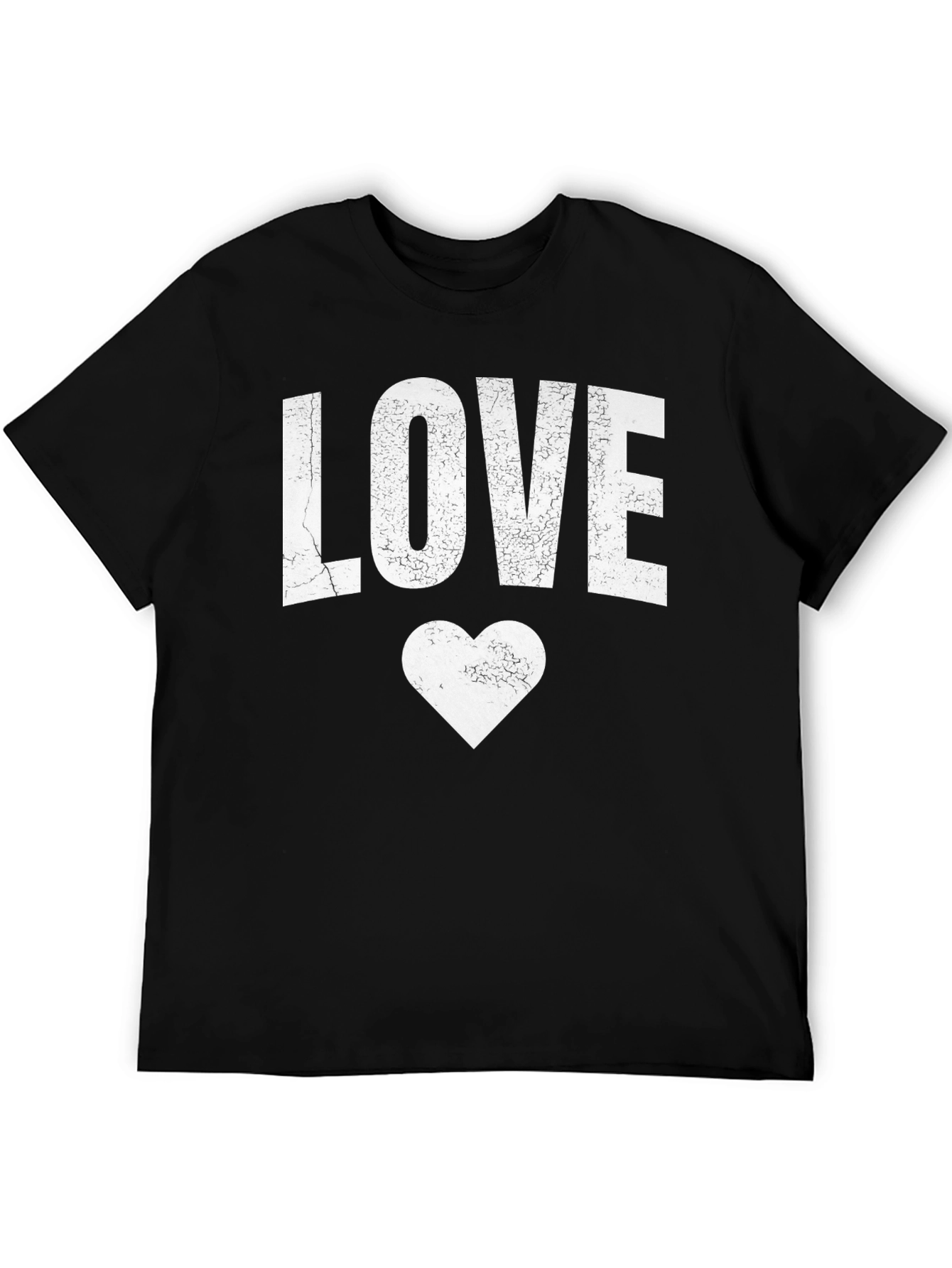 Black Love Heart Graphic Tee - Black Casual T-Shirt view 5