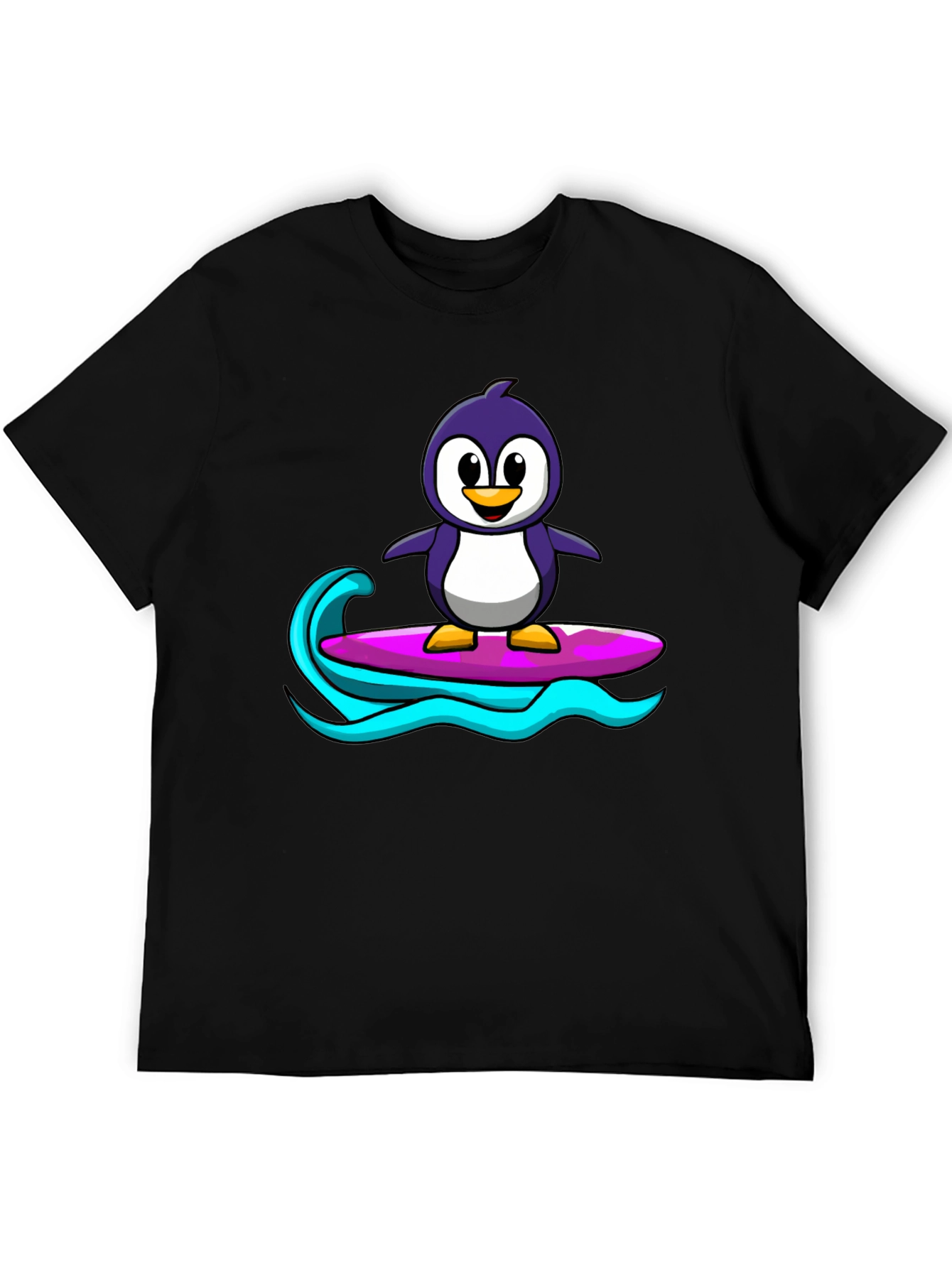 Black Penguin Surfing Graphic Tee - Black view 5