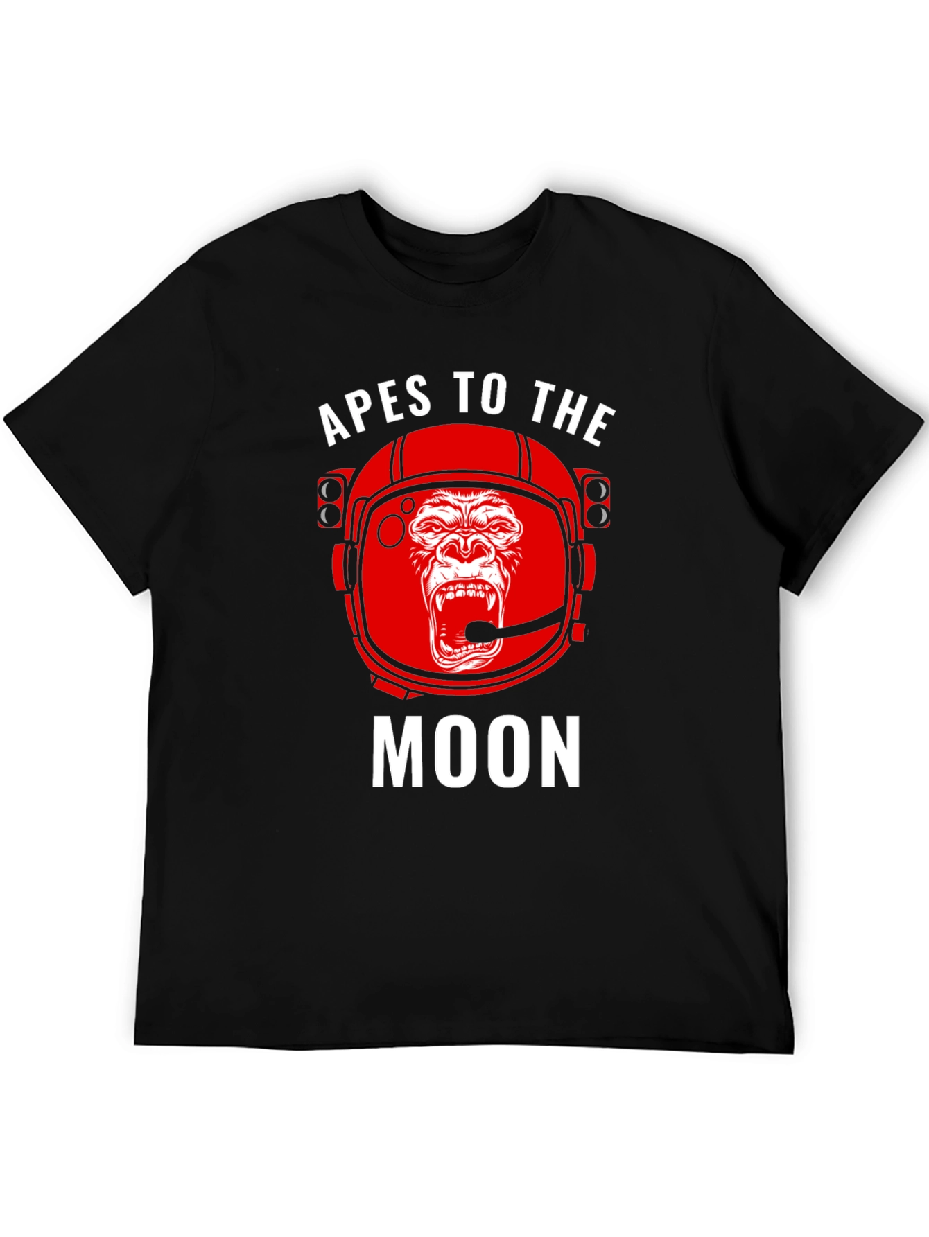 Black Apes to the Moon Graphic T-Shirt - Crypto Meme Tee view 5