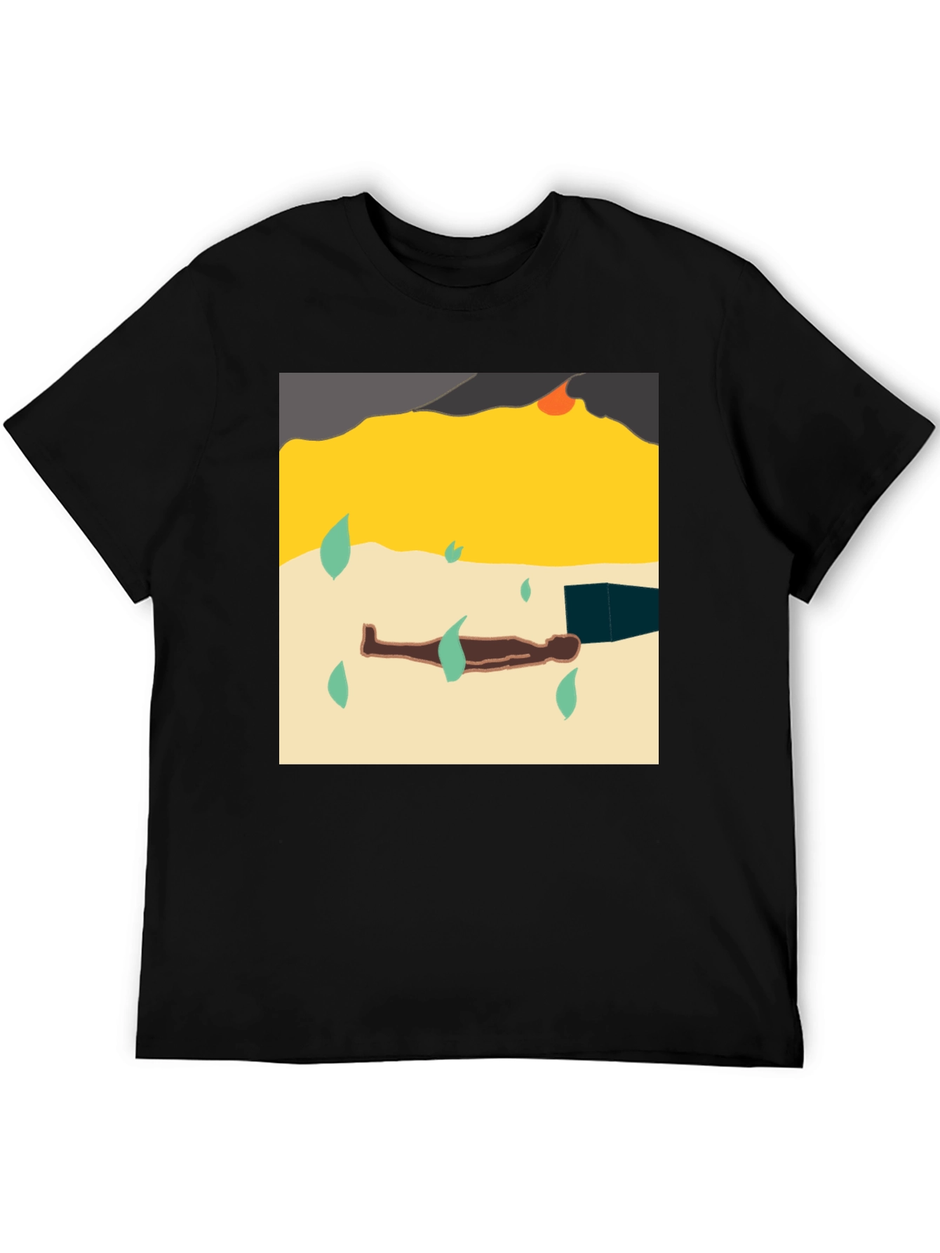 Black Abstract Design Tee - Modern Art T-Shirt view 5