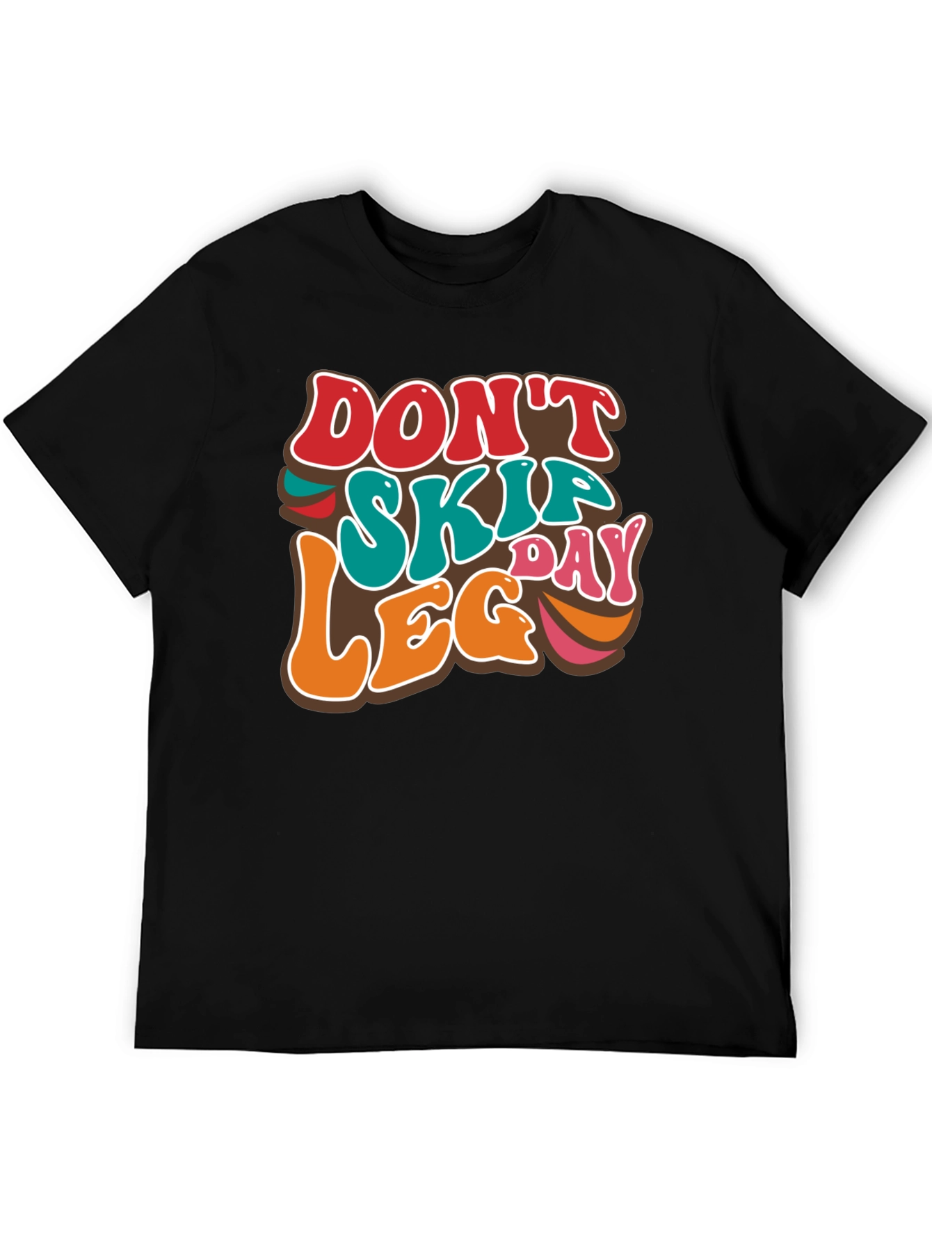 Black Don't Skip Leg Day Tee view 5