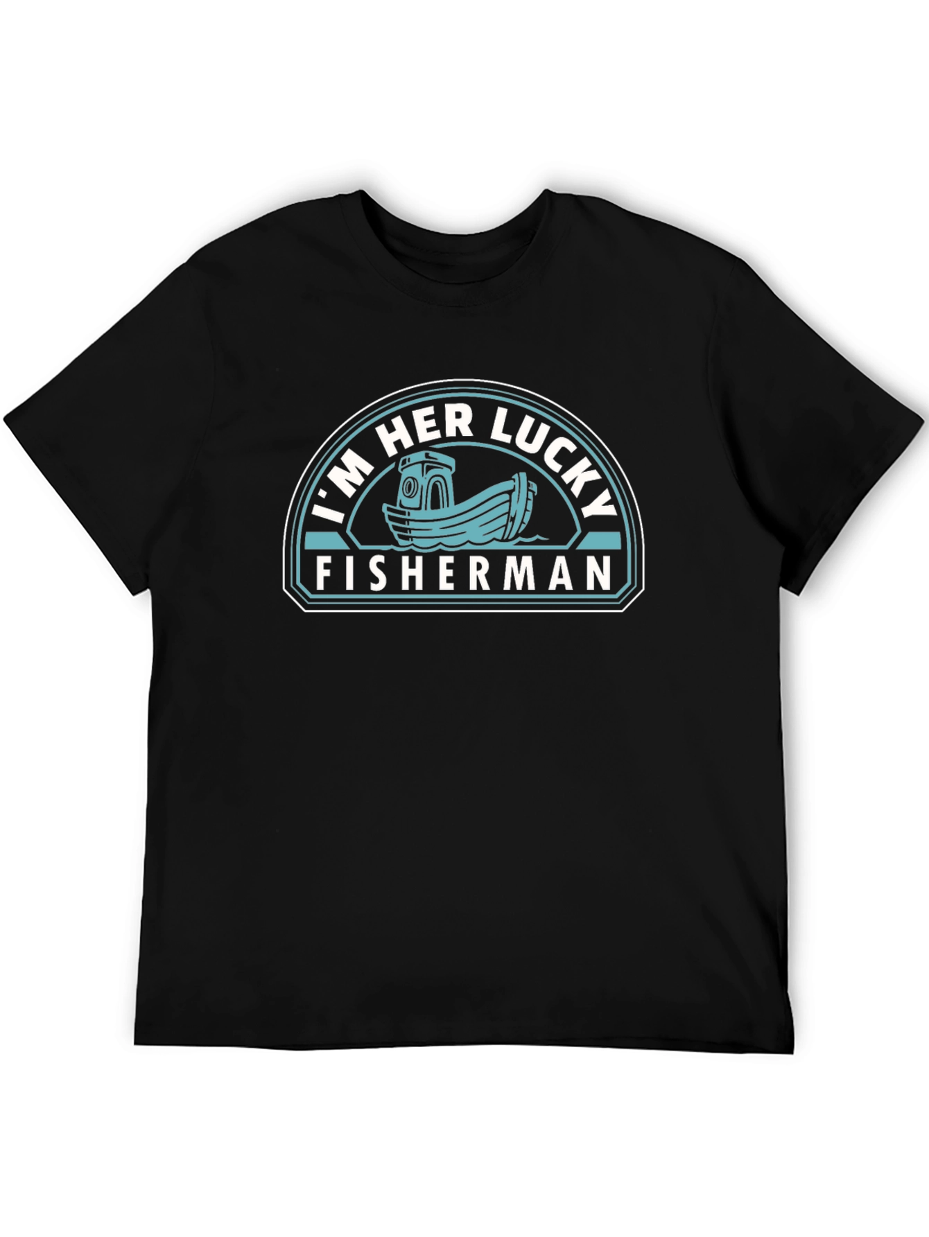 Black Lucky Fisherman Graphic T-Shirt - Mens Black view 5