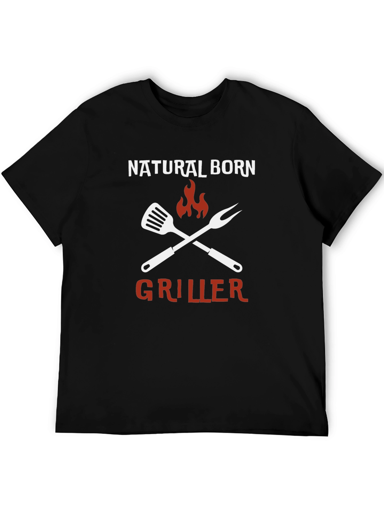 Black Natural Born Griller T-Shirt - BBQ Master Tee view 5