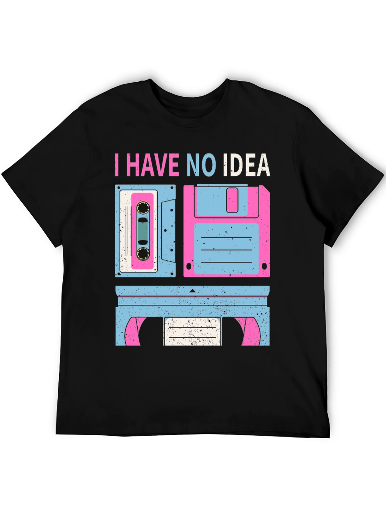 Black I Have No Idea Retro Media T-Shirt view 5