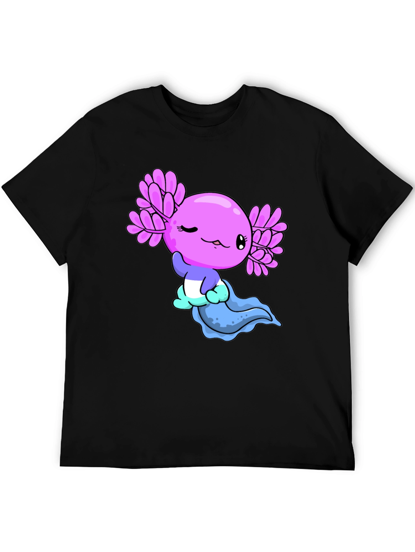 Black Axolotl Graphic Tee - Kawaii Design view 5