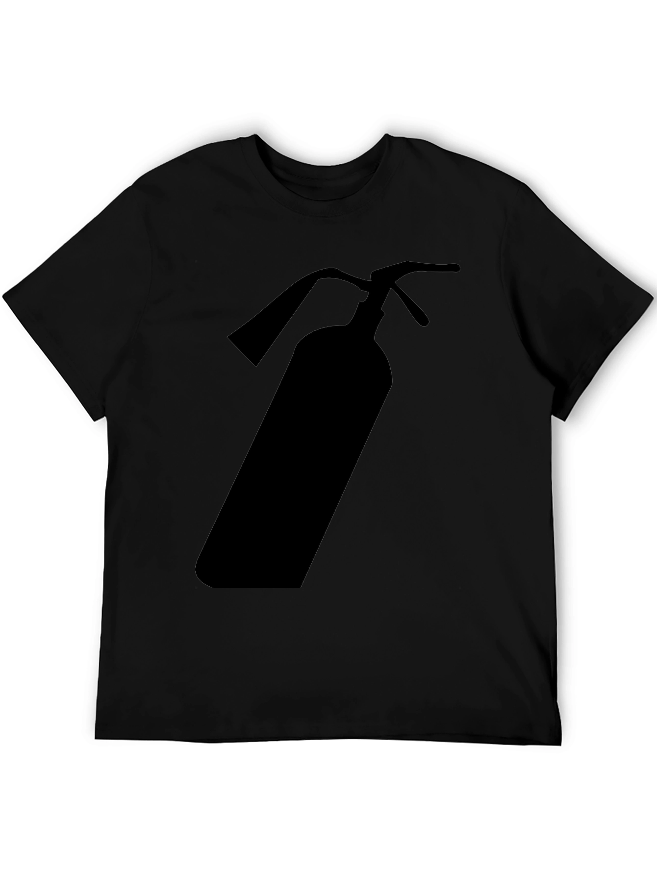 Black Fire Extinguisher Graphic Tee - Black Cotton T-Shirt view 5