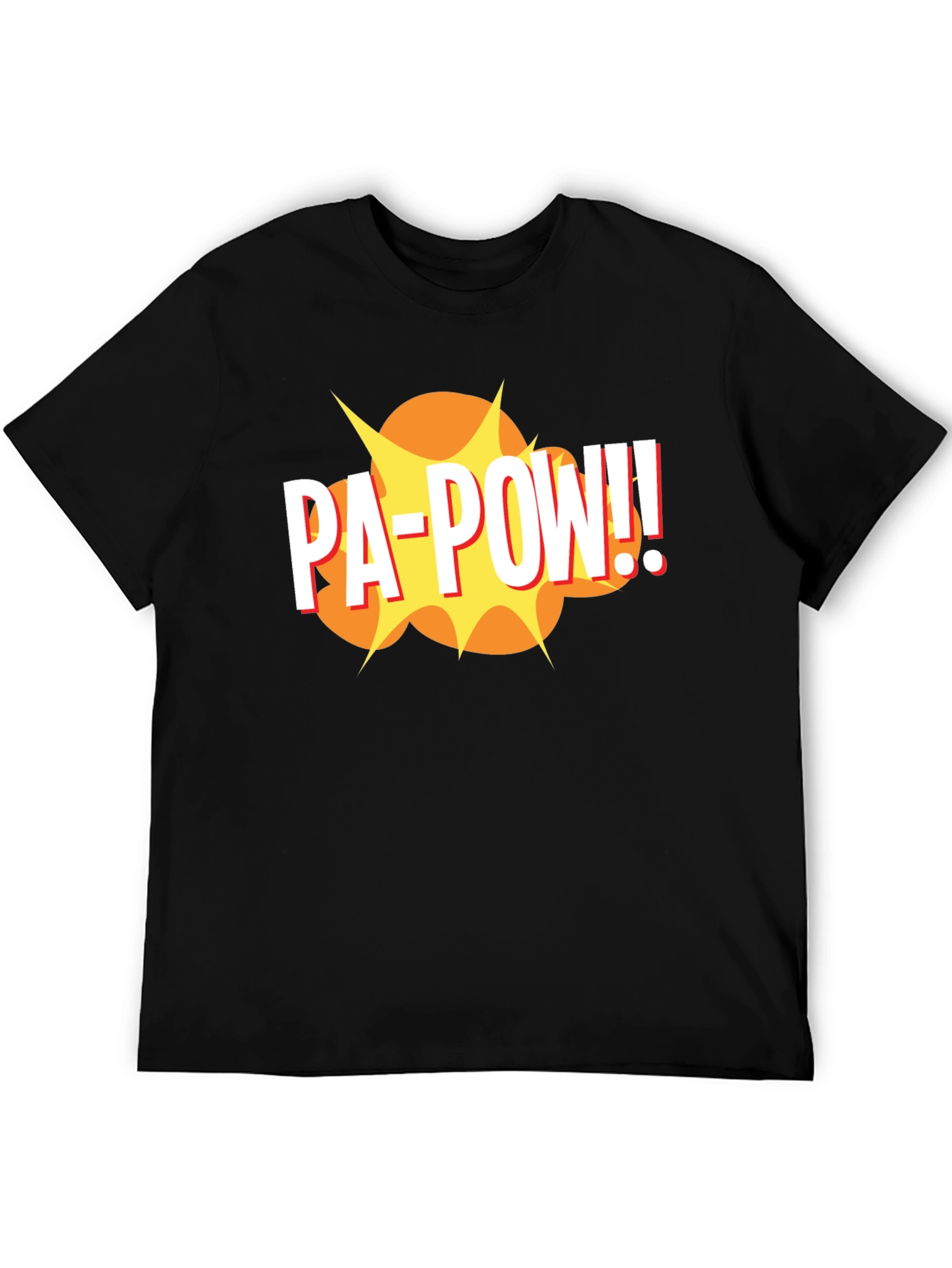 Black PA-POW!! Graphic T-Shirt - Black Comic Book Style Tee view 5