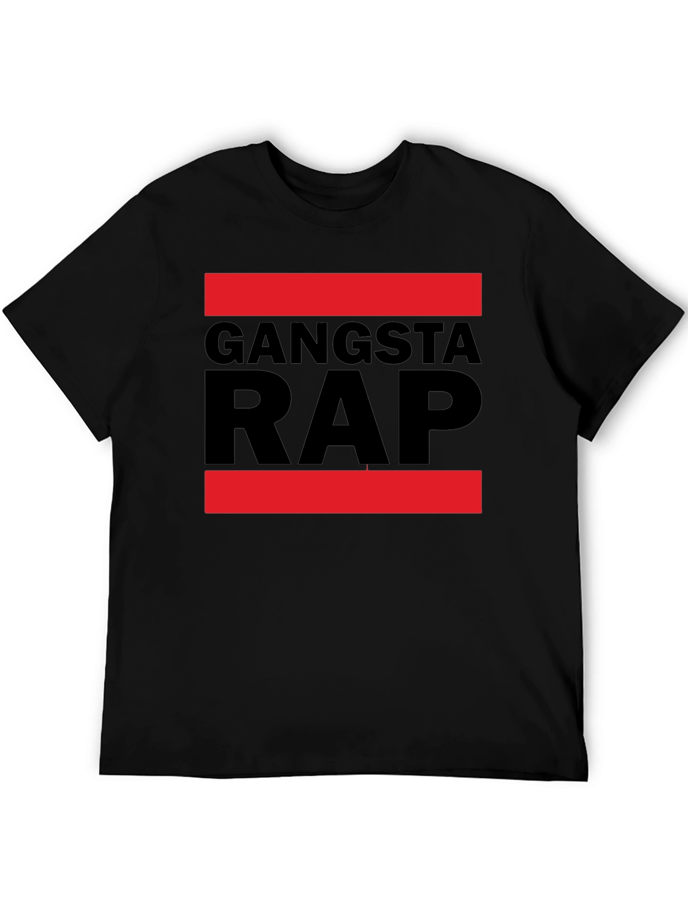 Black Gangsta Rap Graphic Tee - Black Cotton Blend view 5