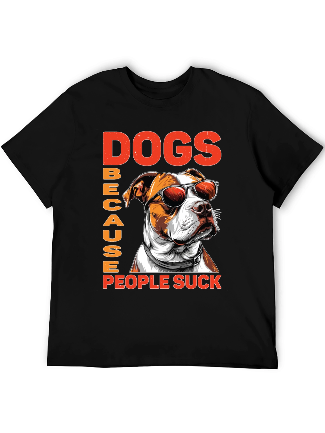 Black Dogs Because People Suck Graphic Tee view 5
