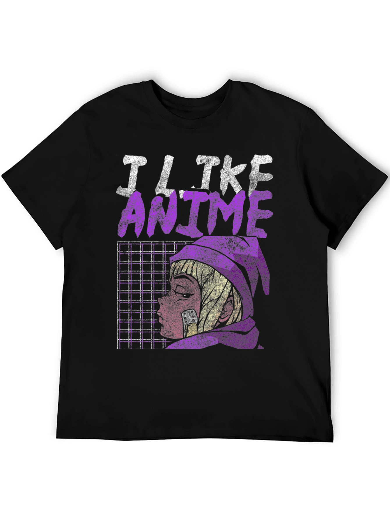 Black I Like Anime Graphic T-Shirt view 5