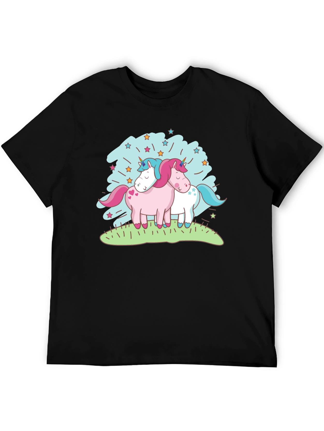 Black Unicorn T-Shirt - Cute Cartoon Graphic Tee view 5