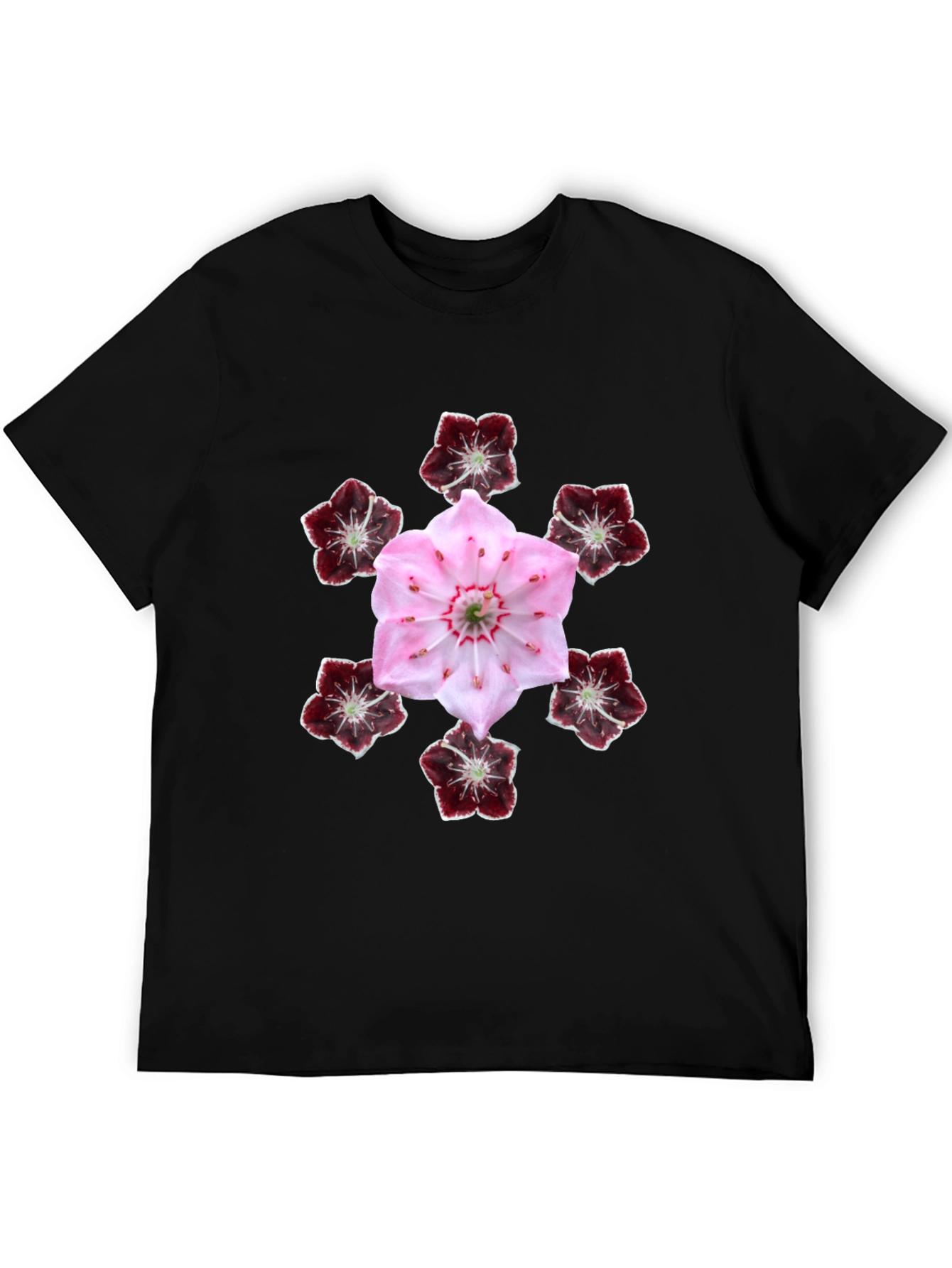 Black Floral Mandala Graphic T-Shirt view 5