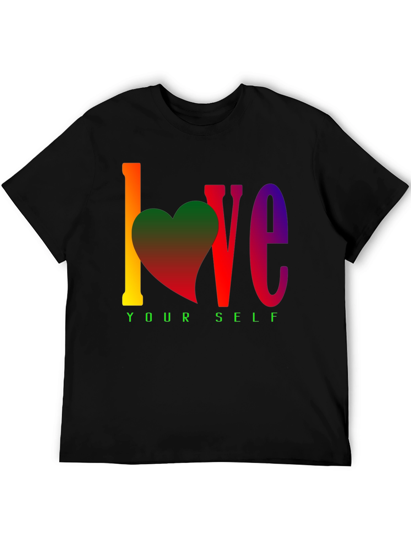 Black Love Yourself Rainbow Graphic Tee view 5