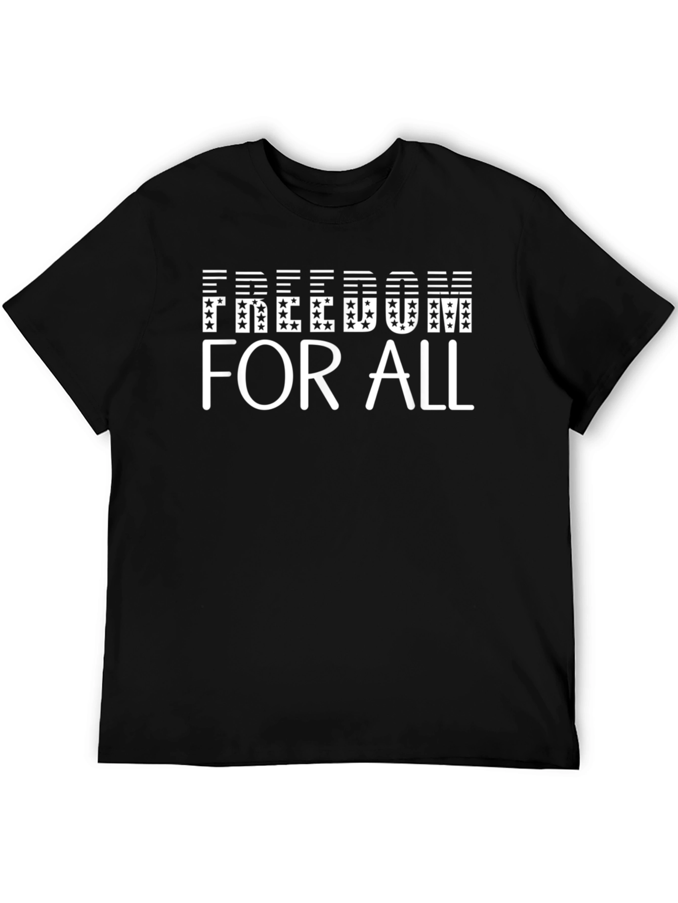 Black Freedom For All Graphic T-Shirt - Patriotic Design view 5
