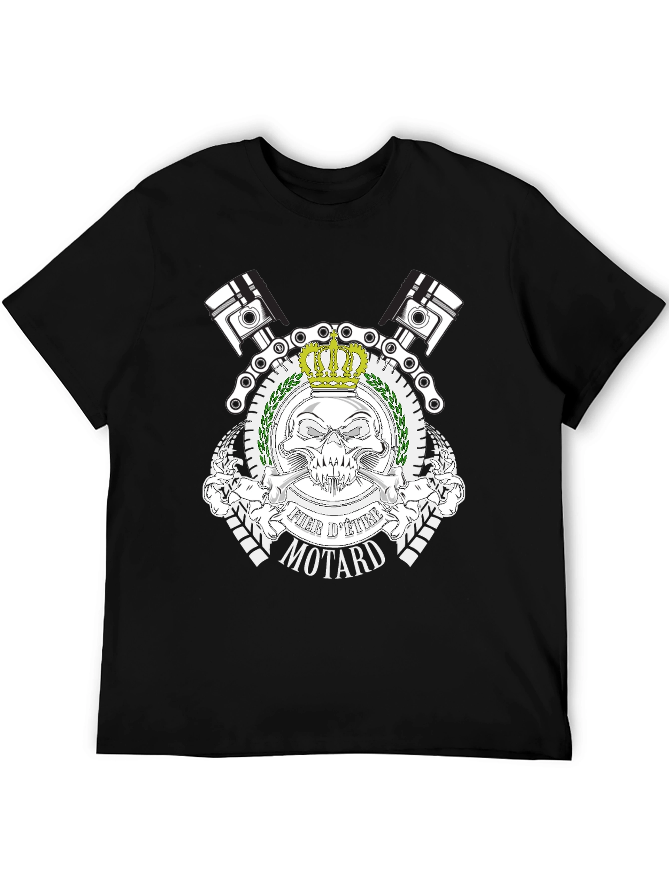 Black Fier d'Etre Motard Black T-Shirt view 5