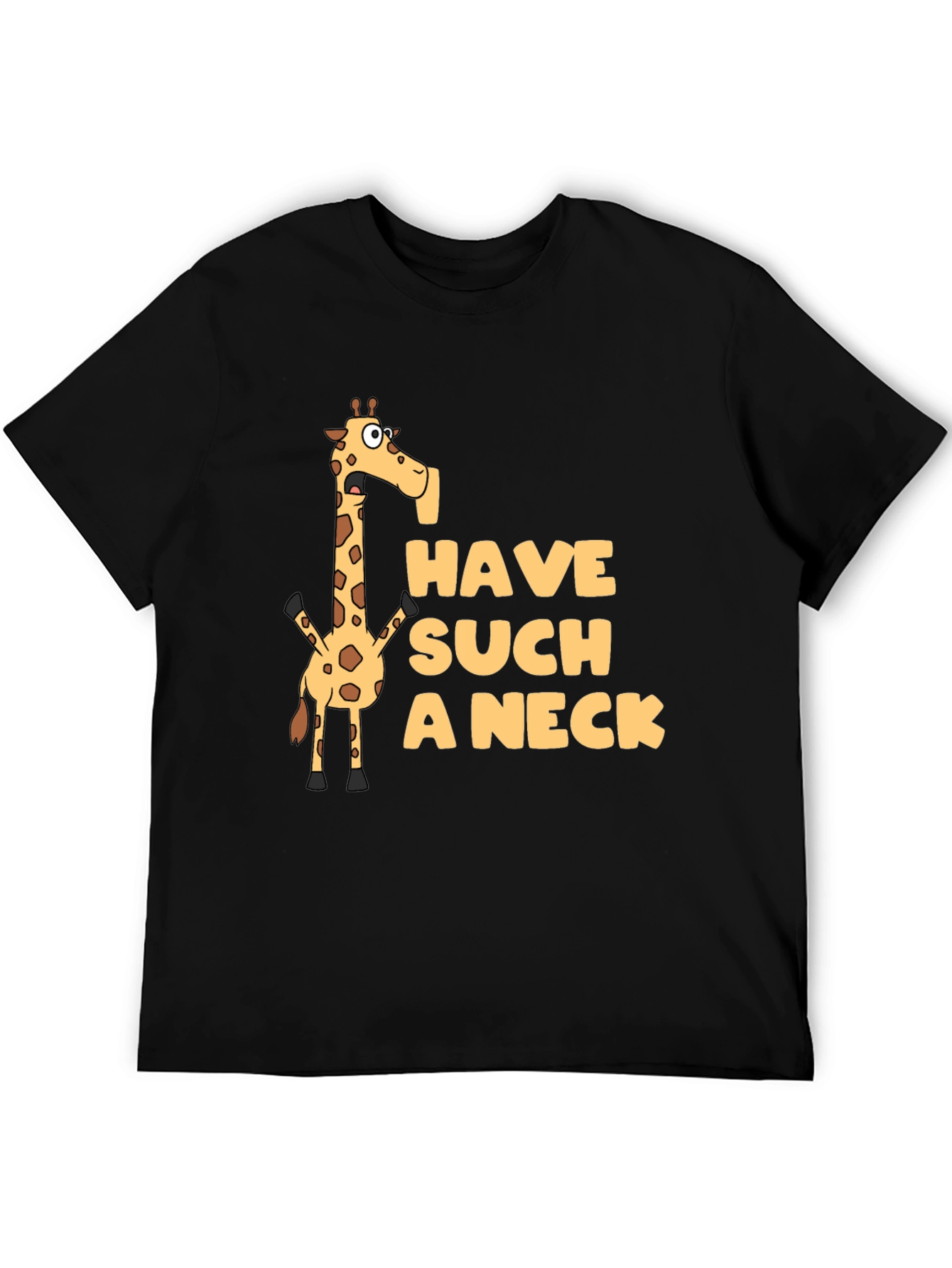 Black Funny Giraffe 'Have Such a Neck' Graphic Tee view 5