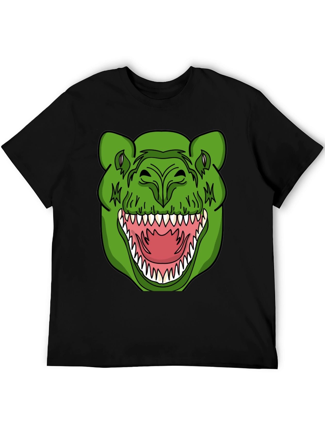 Black Dinosaur Graphic T-Shirt - Black Crew Neck Tee view 5