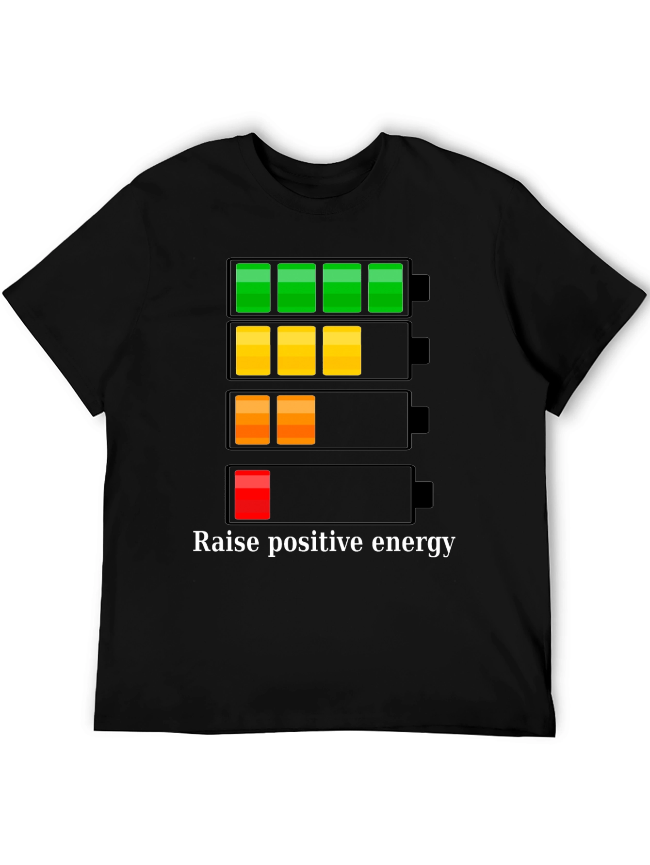 Black Raise Positive Energy T-Shirt - Battery Level Graphic view 5
