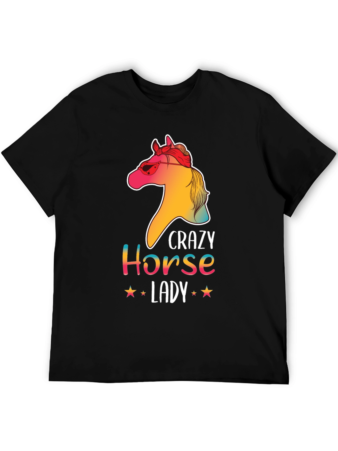 Black Crazy Horse Lady Graphic T-Shirt - Unisex Tee view 5