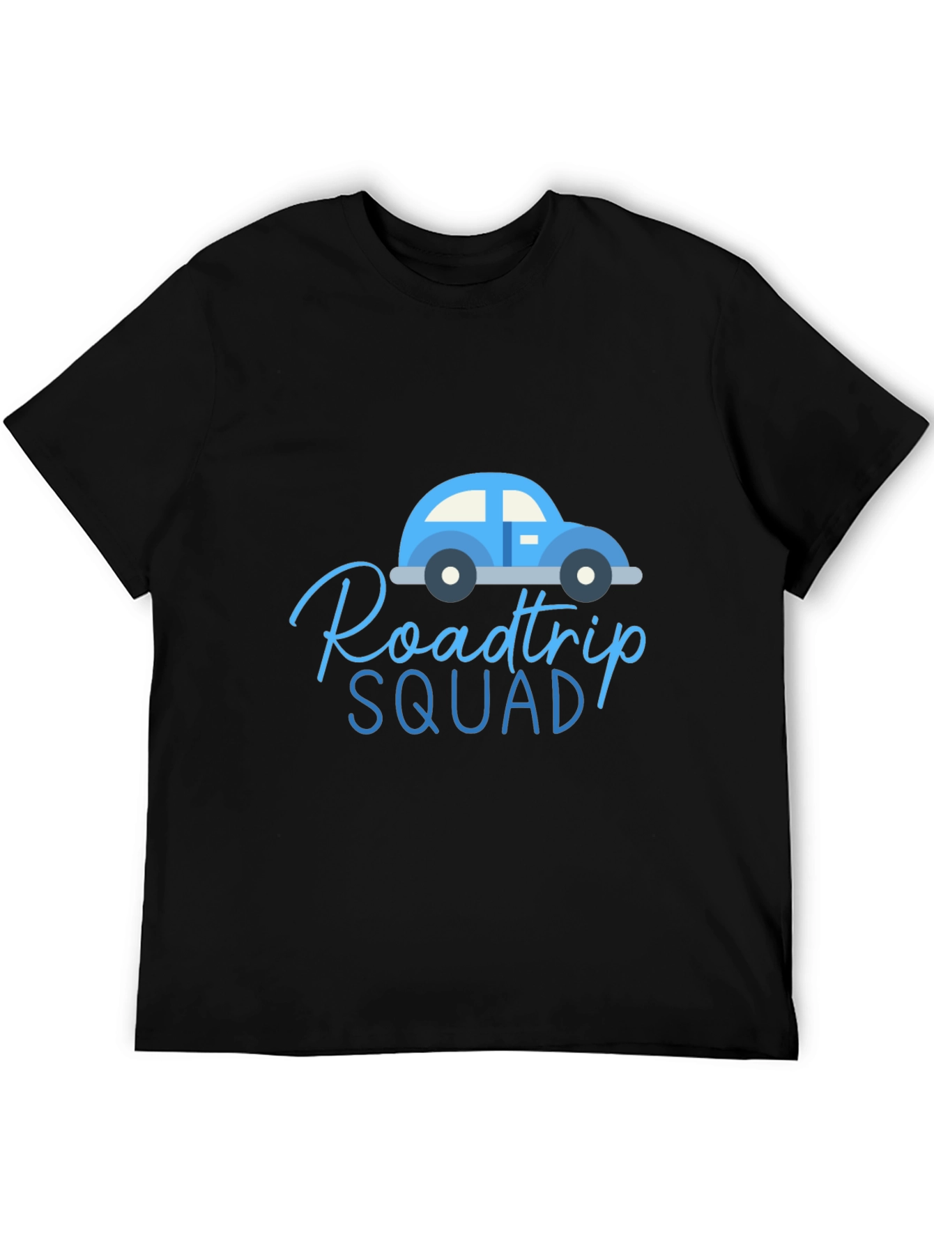 Black Roadtrip Squad Graphic Tee - Black Cotton T-Shirt view 5