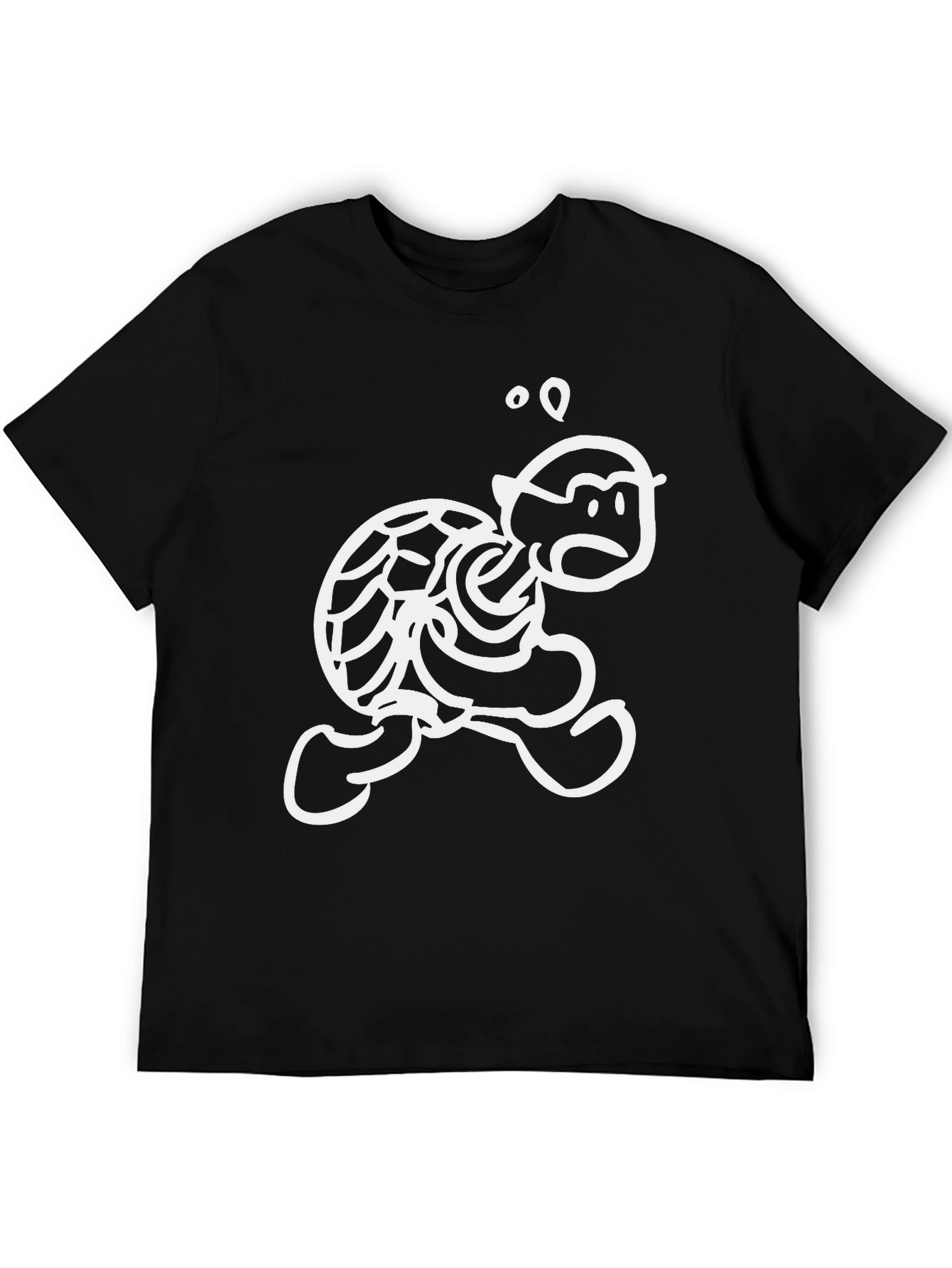 Black Funny Cartoon Turtle T-Shirt - Black view 5