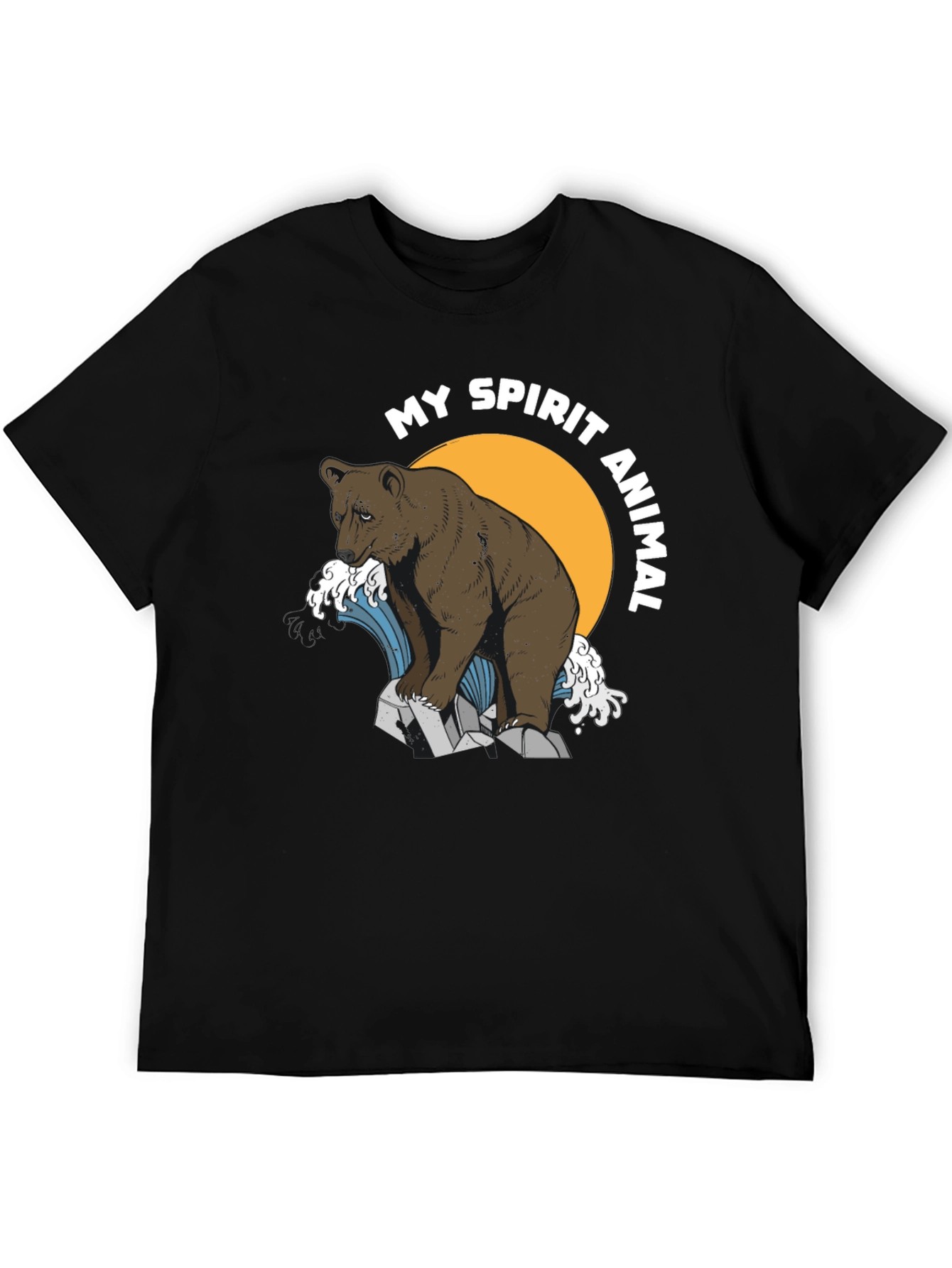 Black Bear Spirit Animal Graphic T-Shirt view 5