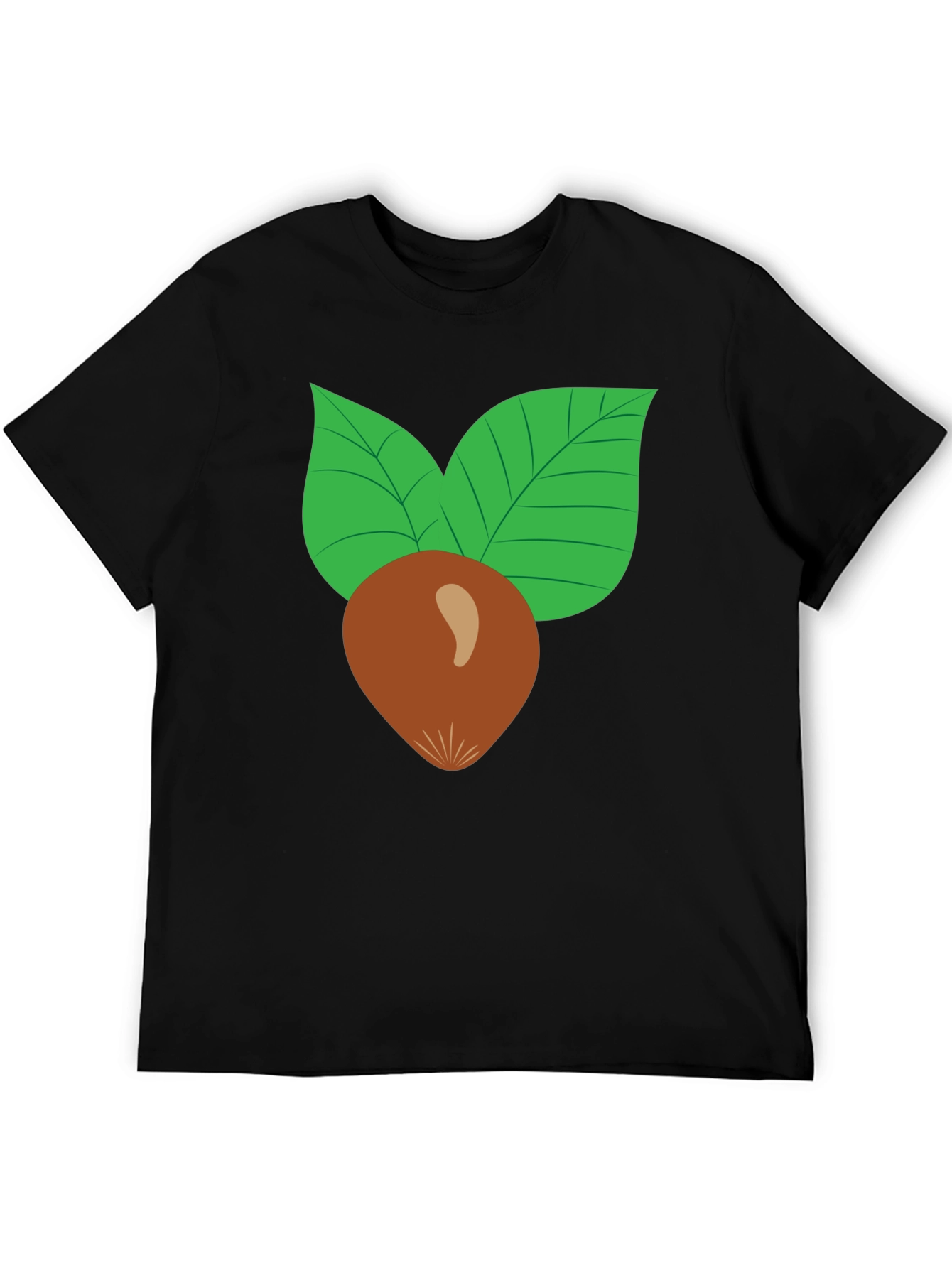 Black Nut & Leaf Graphic T-Shirt - Black view 5