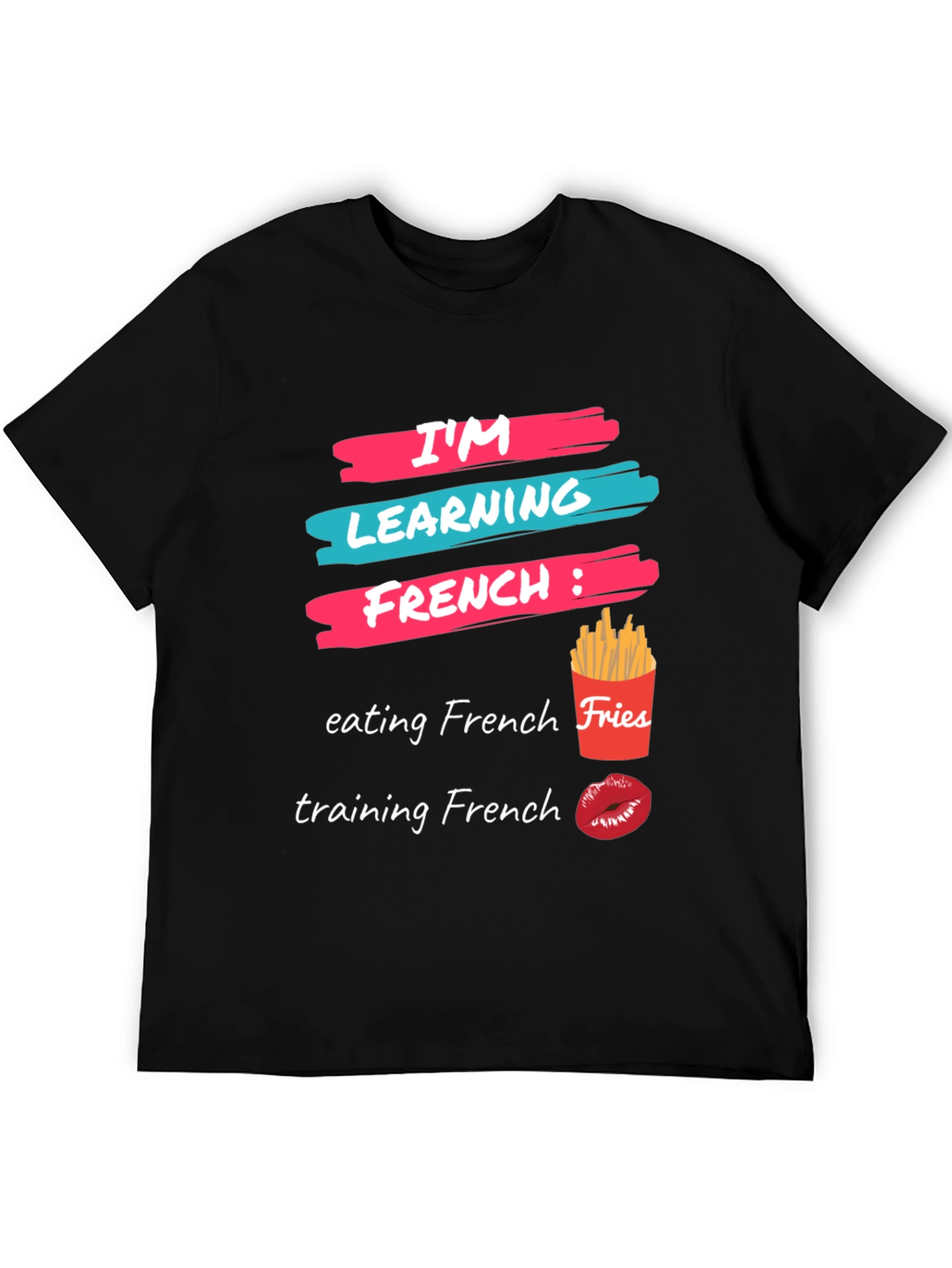Black I'm Learning French T-Shirt view 5