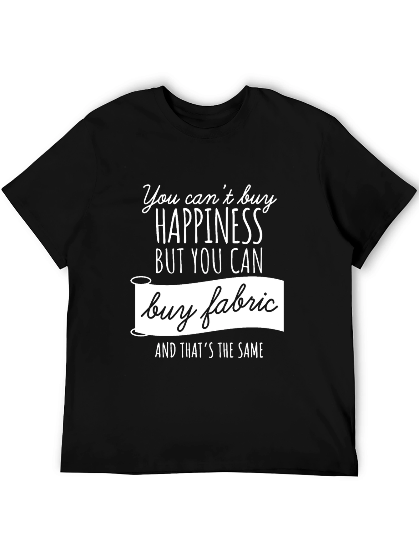 Black Happiness Buy Fabric Graphic T-Shirt view 5