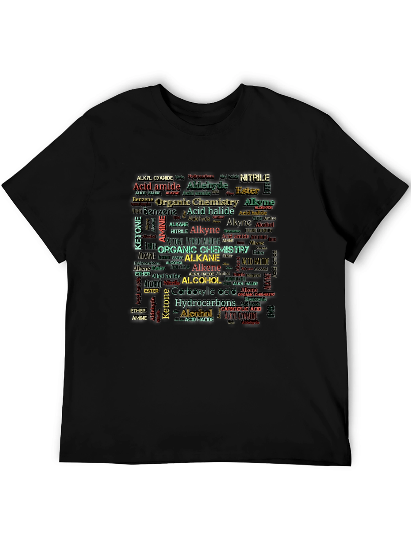 Black Organic Chemistry Word Cloud T-Shirt view 5