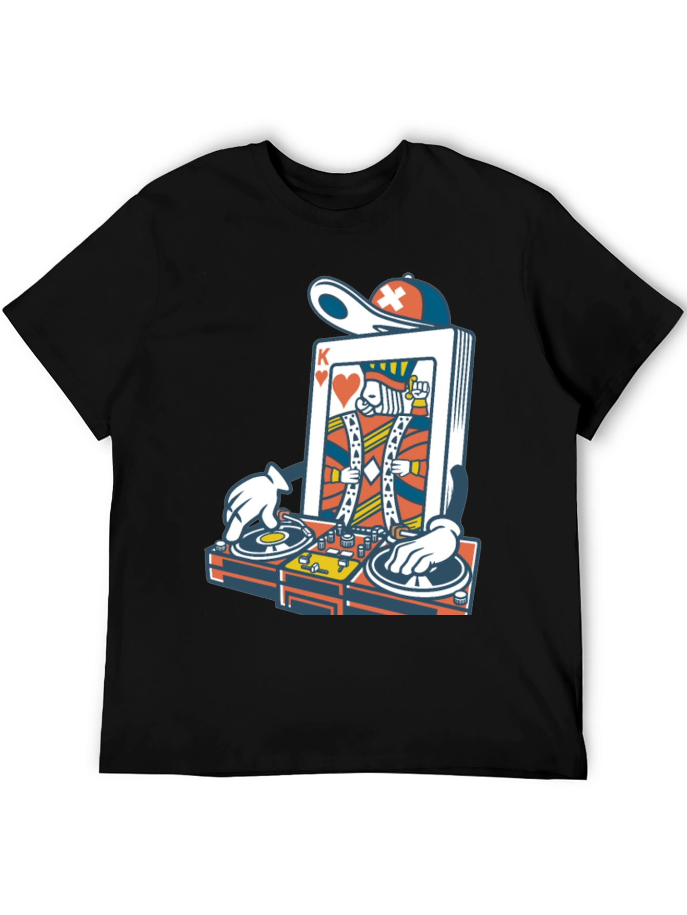 Black King of Hearts DJ Graphic T-Shirt view 5