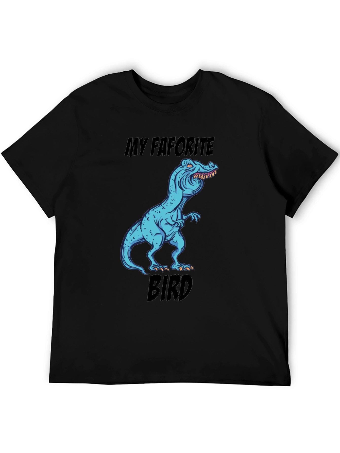 Black Funny Dinosaur T-Shirt: My Favorite Bird view 5