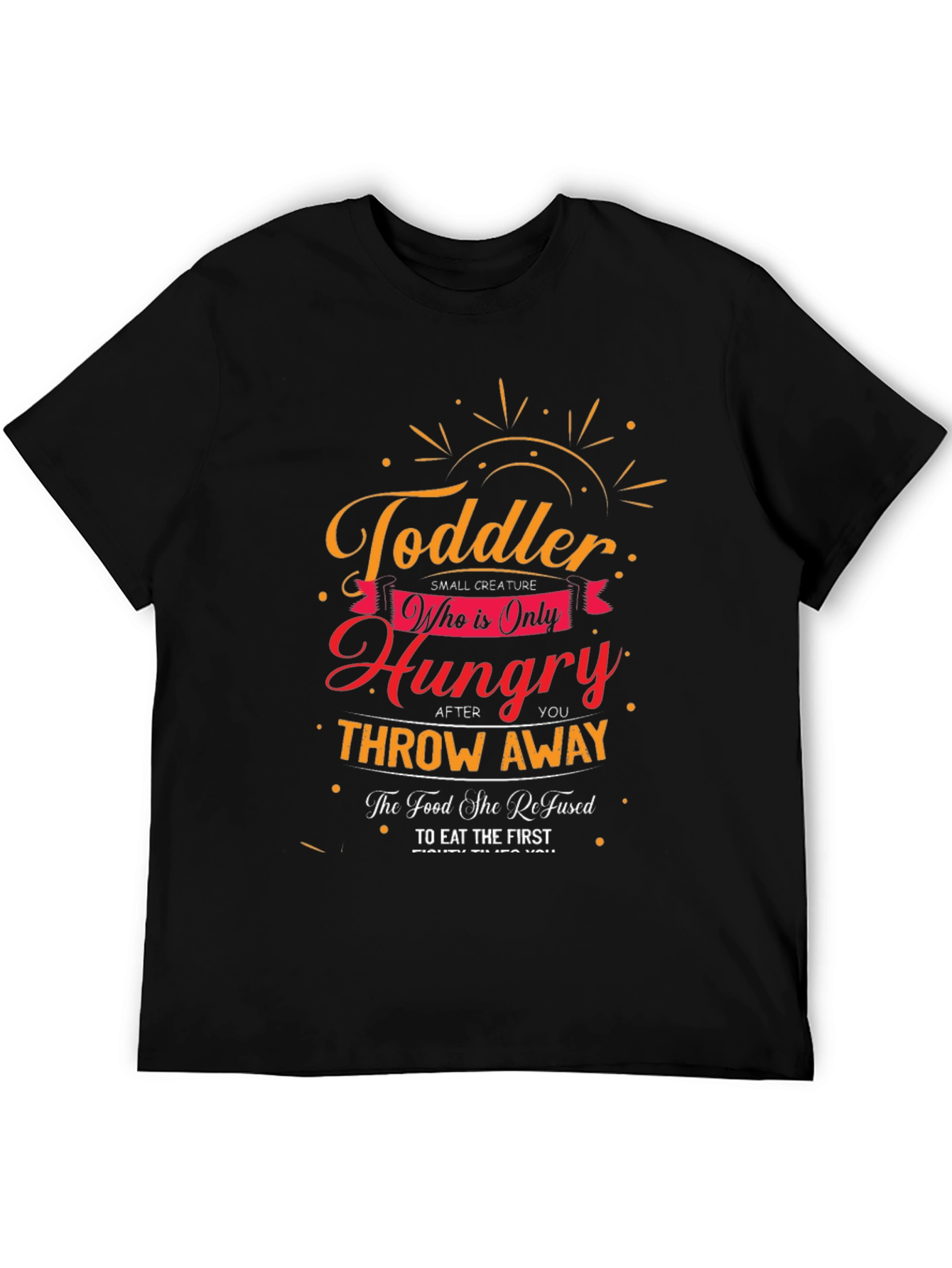 Black Toddler Hungry Funny T-Shirt view 5