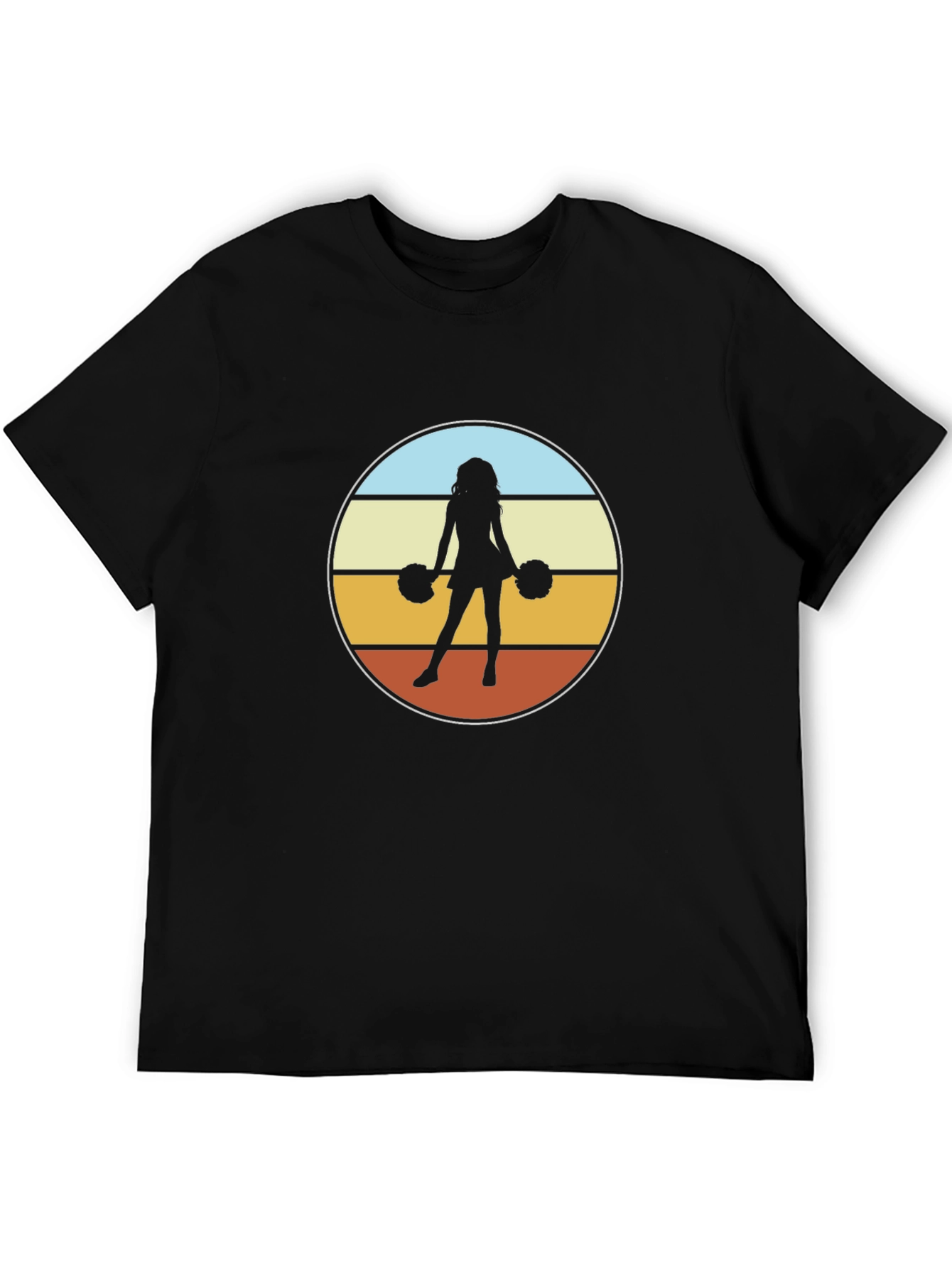 Black Retro Cheerleader Graphic Tee - Black Cotton Blend view 5