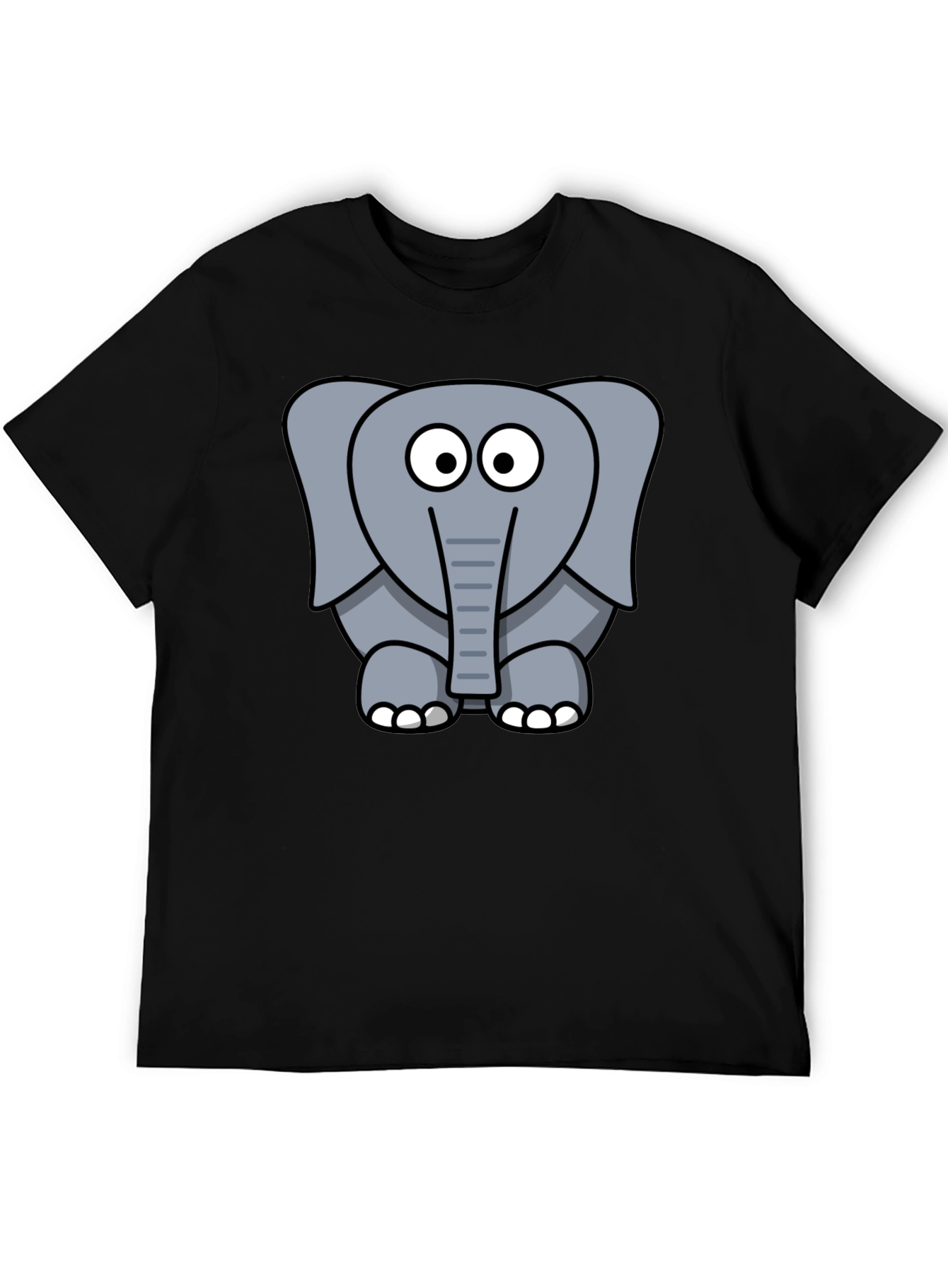 Black Elephant Graphic Tee - Unisex Black Cotton T-Shirt view 5