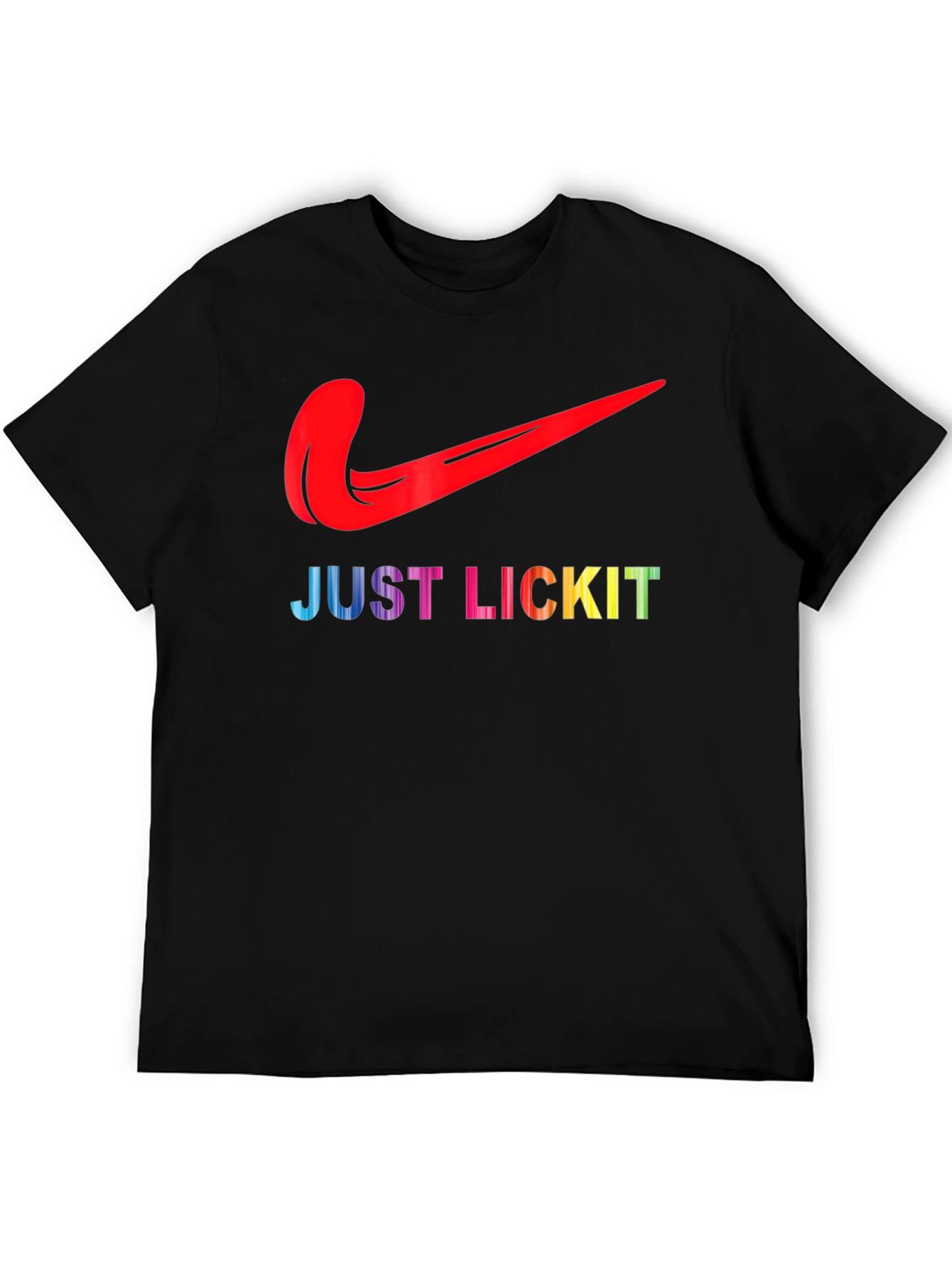 Black Just Lick It Tongue Logo Graphic Tee view 5