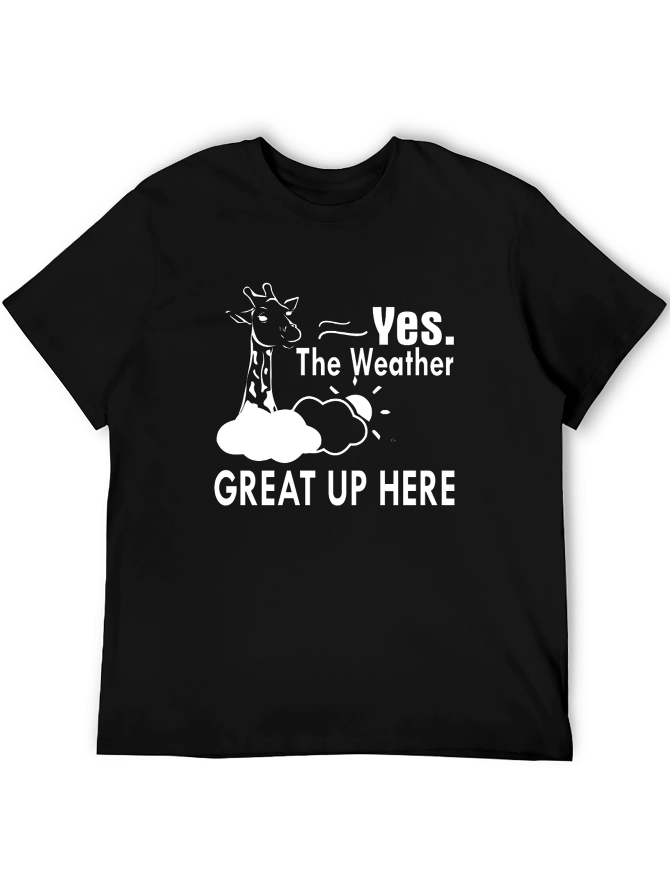 Black Giraffe Weather Humor T-Shirt - Great Up Here! view 5