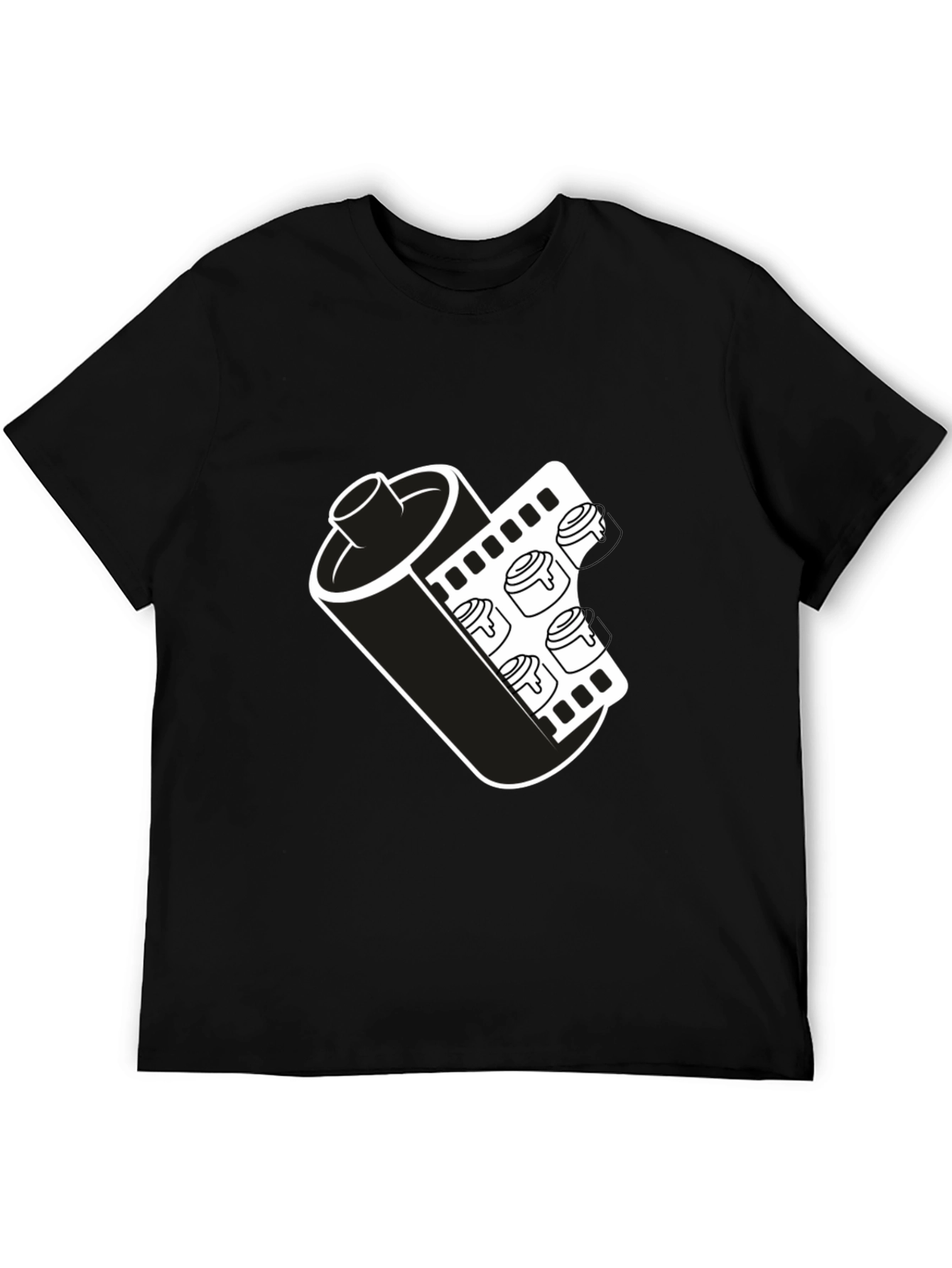 Black Retro Film Roll T-Shirt - Classic Photography Tee view 5
